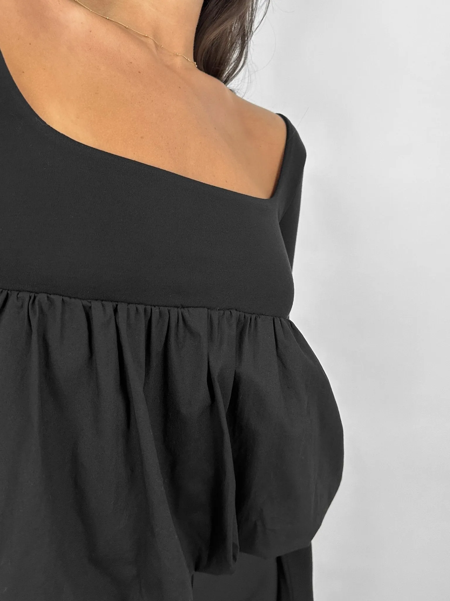 Bubble Peplum Long Sleeve Top