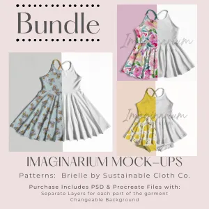 BUNDLE Brielle Cross Strap Back Mock Ups, Realistic Clothing Mockup for Photoshop and Procreate