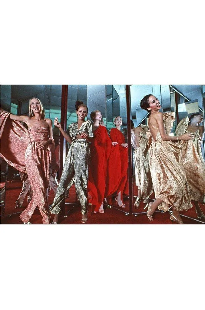 c.1978 Halston One Shoulder Draped Ivory Jersey Full Length Maxi Dress