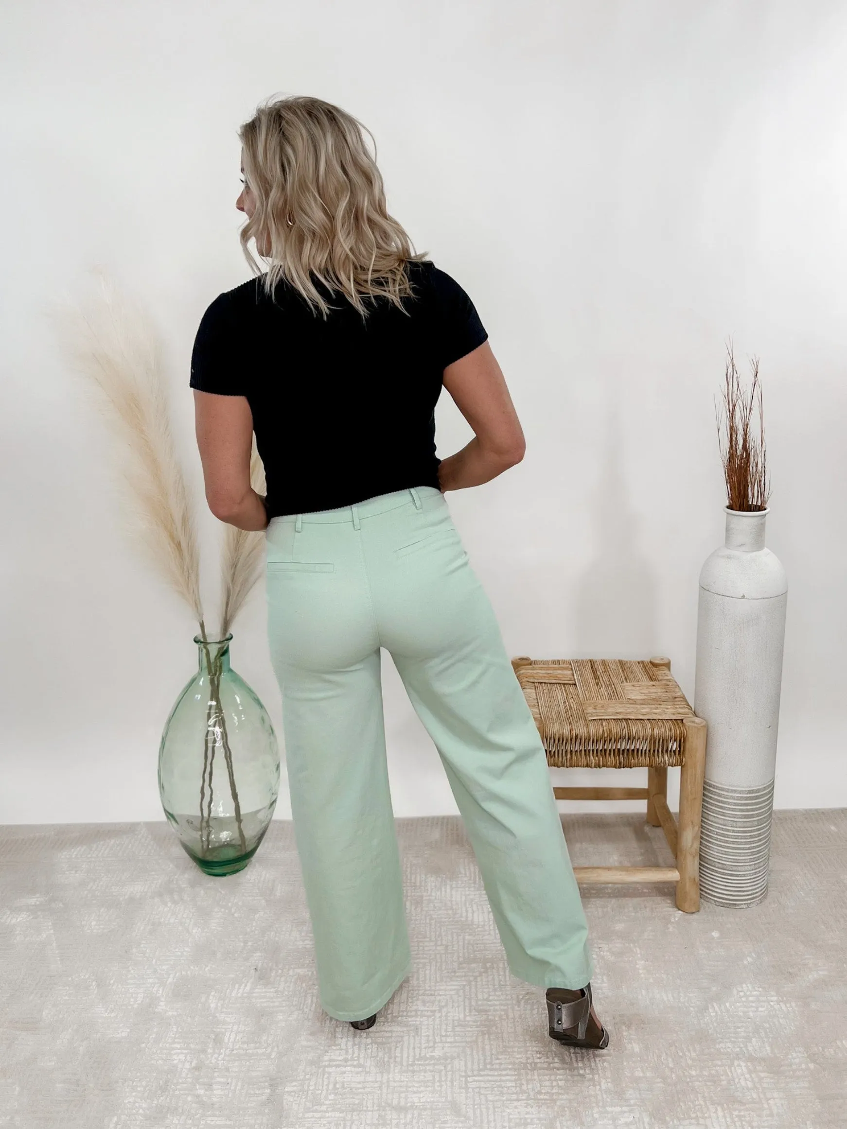 Chic Heritage Wide Leg Pant, Seafoam