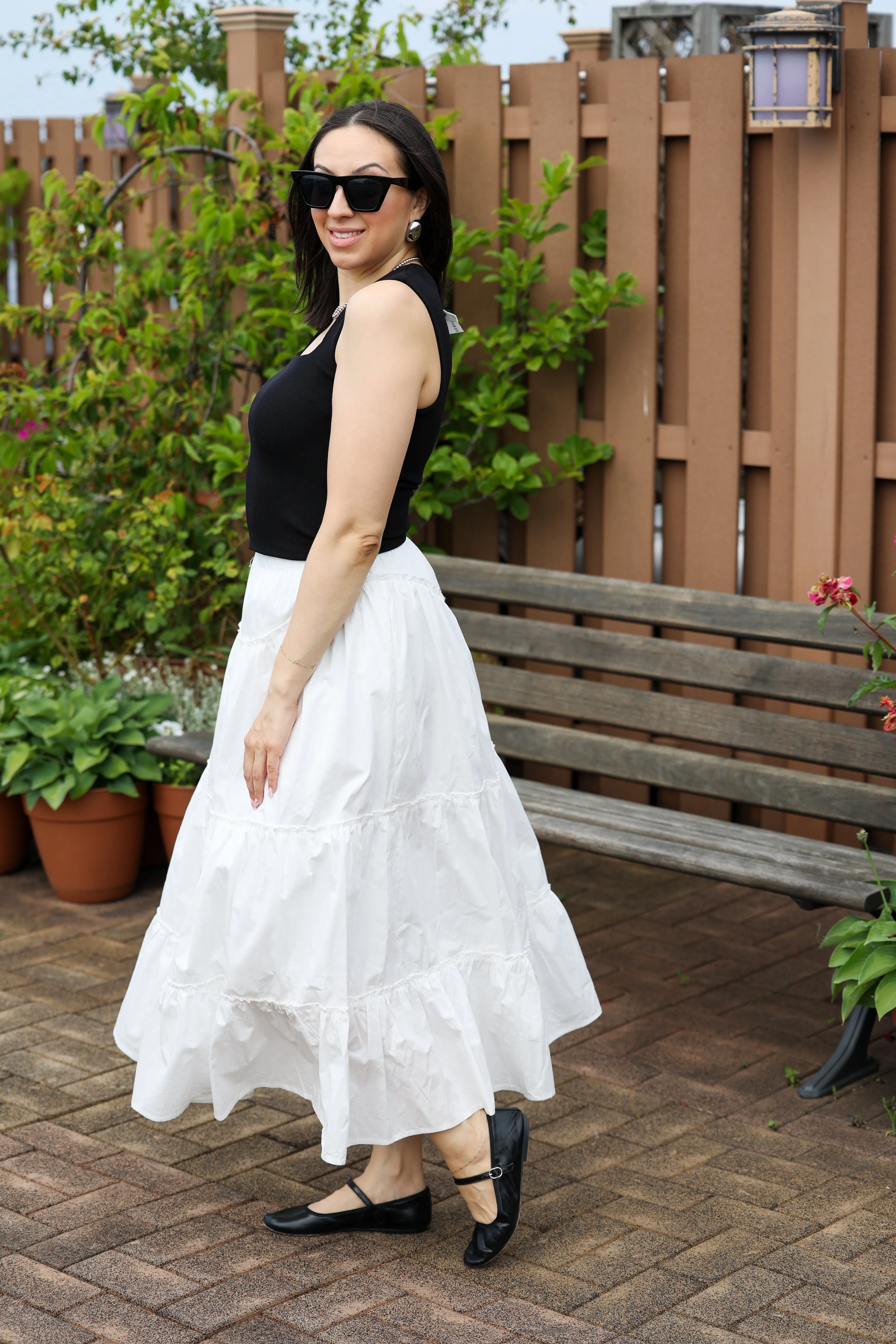 Claudia Tiered Poplin Maxi Skirt