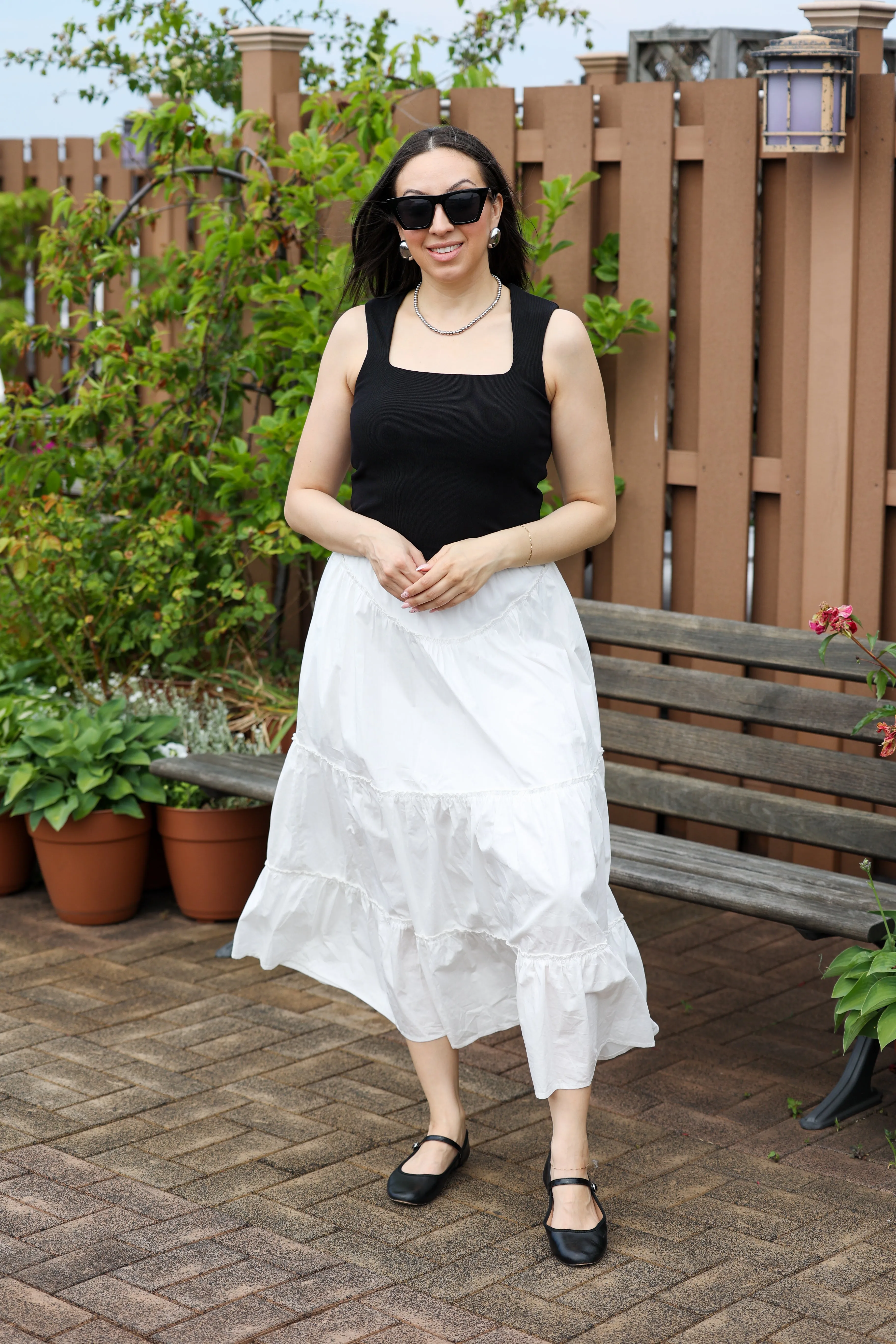 Claudia Tiered Poplin Maxi Skirt