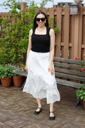 Claudia Tiered Poplin Maxi Skirt