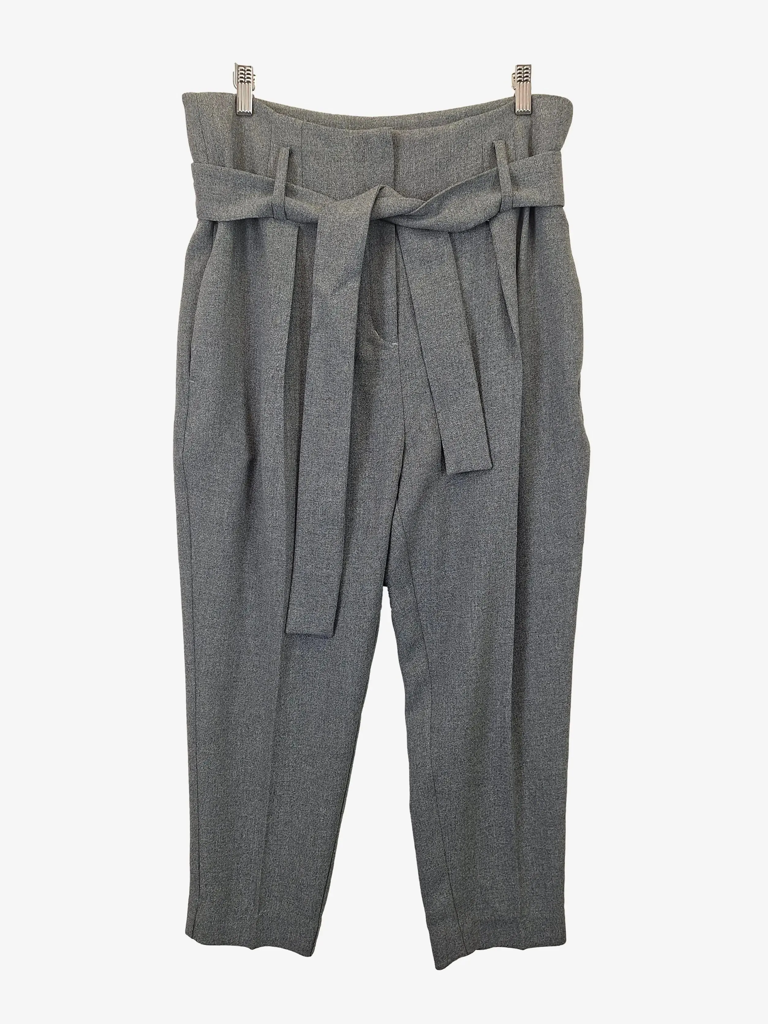 Country Road Grey Marle Paperbag Waist Pants Size 14