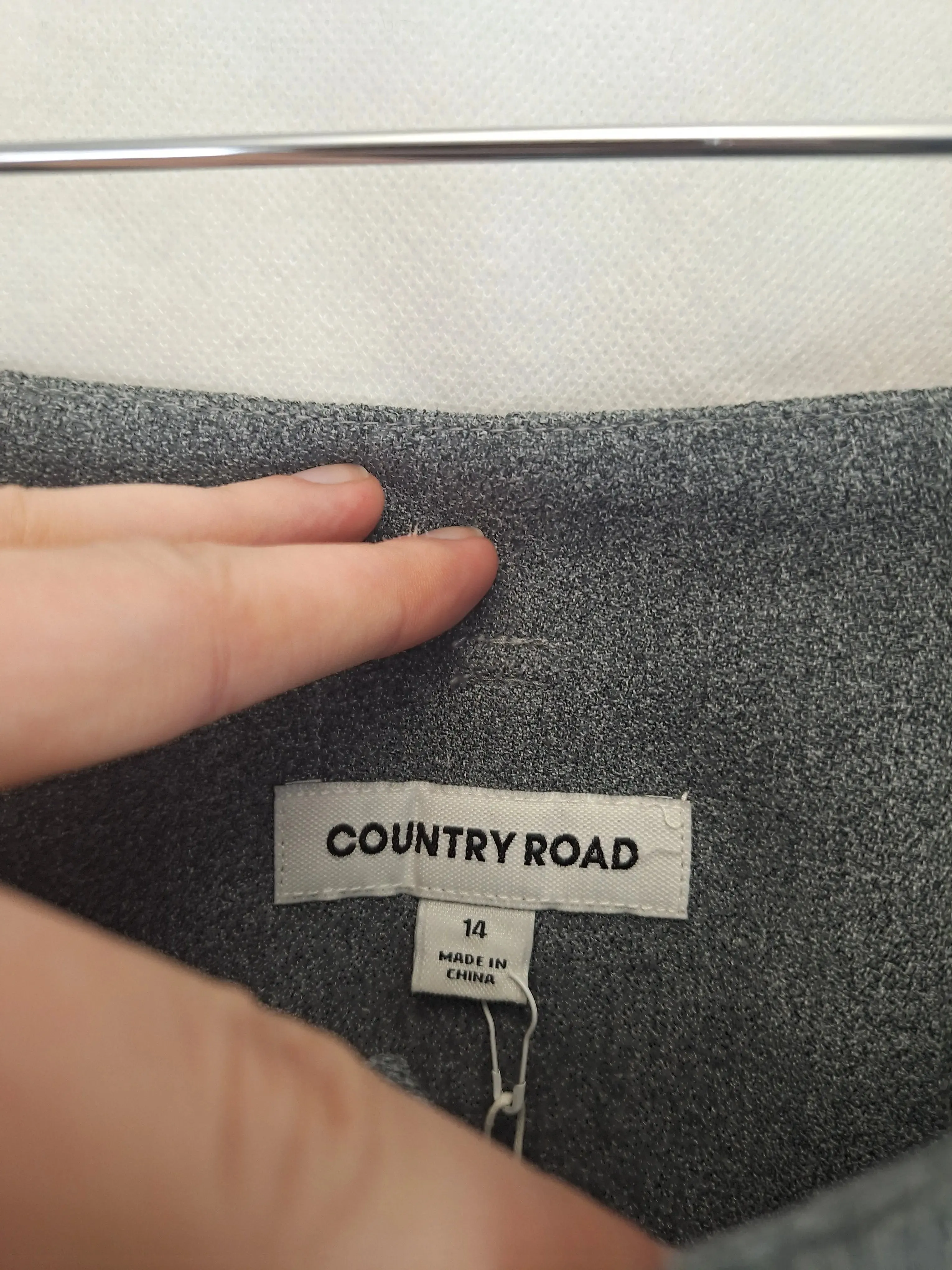 Country Road Grey Marle Paperbag Waist Pants Size 14