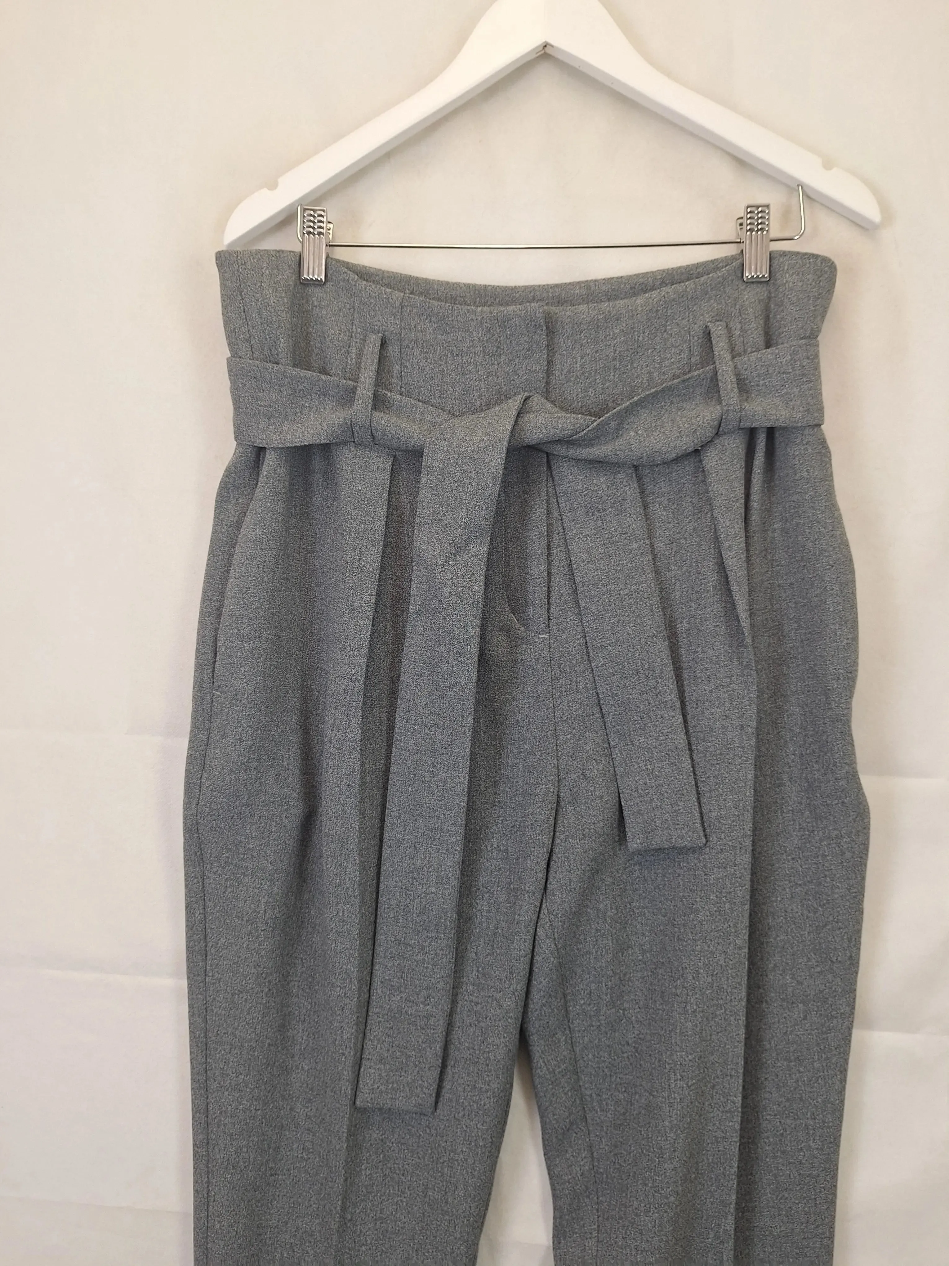 Country Road Grey Marle Paperbag Waist Pants Size 14