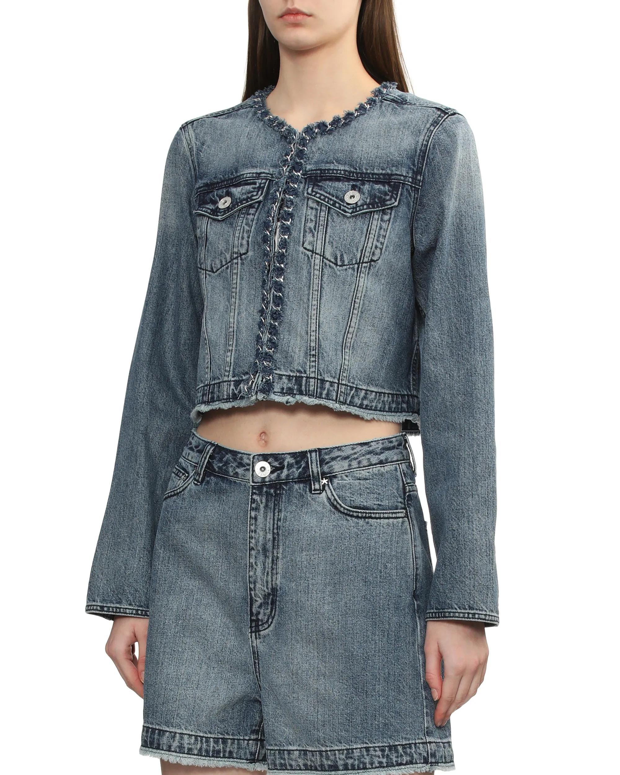 Cropped denim jacket