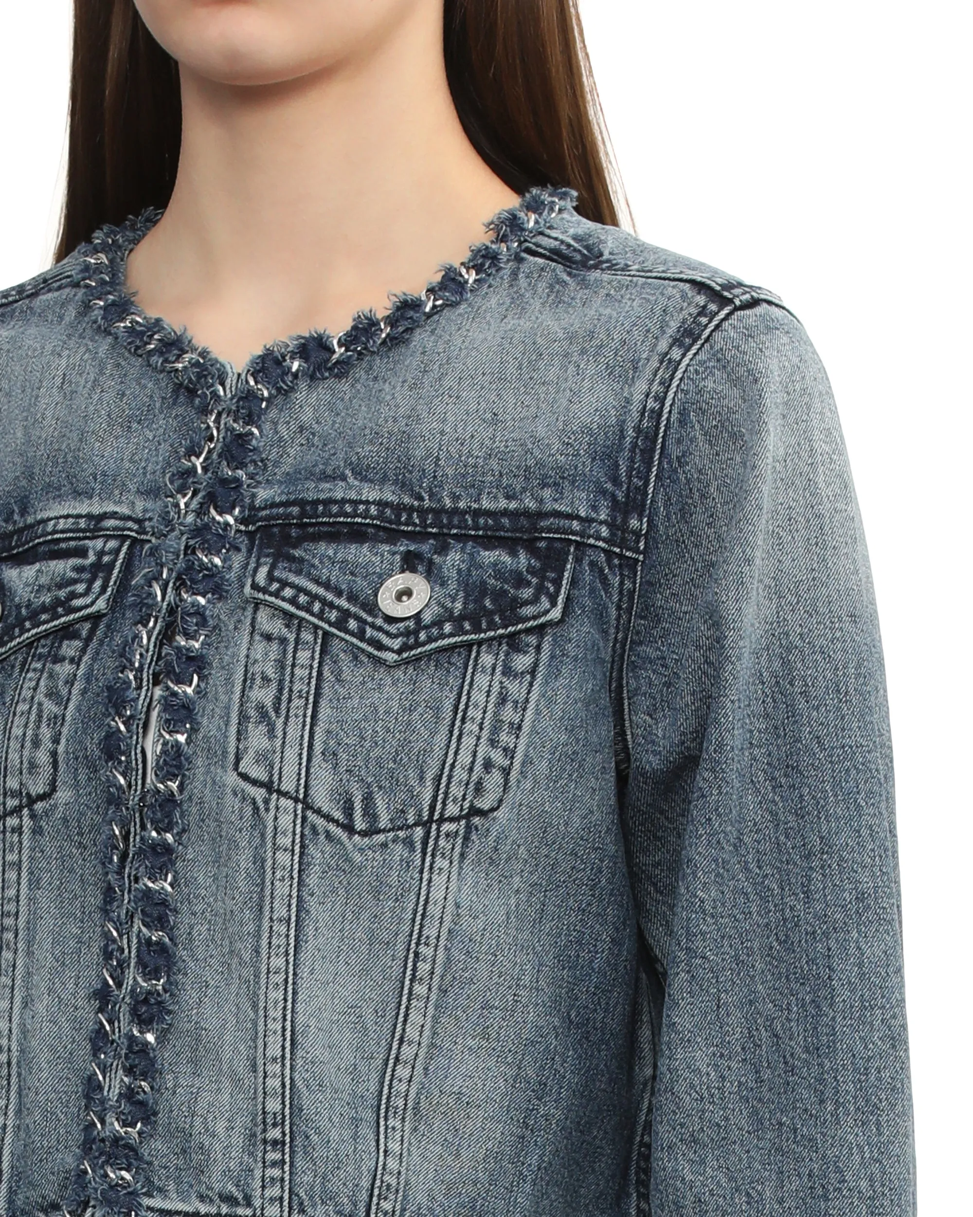 Cropped denim jacket