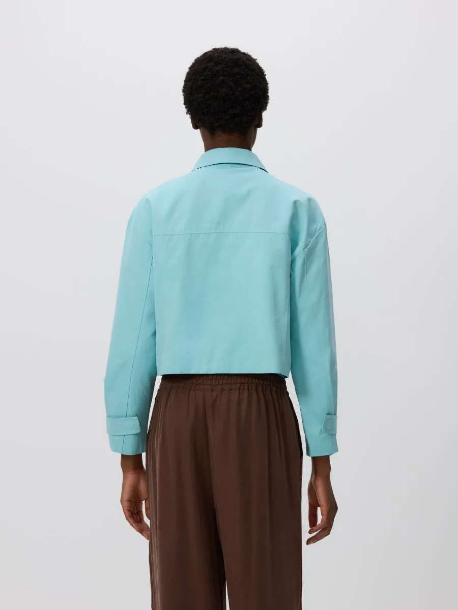 Cropped jacket with collar