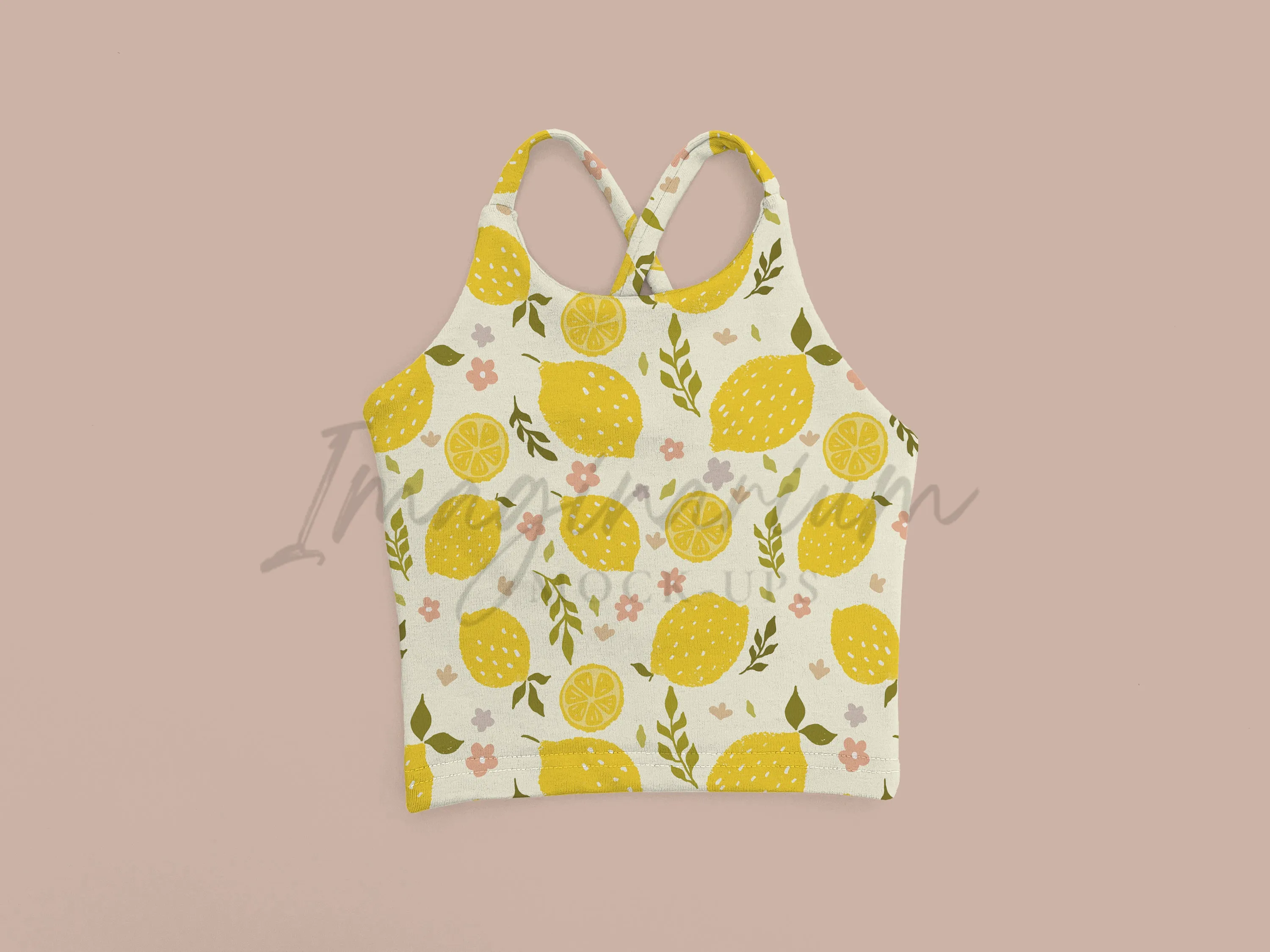 Cross Strap Modest Crop Top Brielle Mock Up, Realistic Clothing Mockup for Photoshop and Procreate