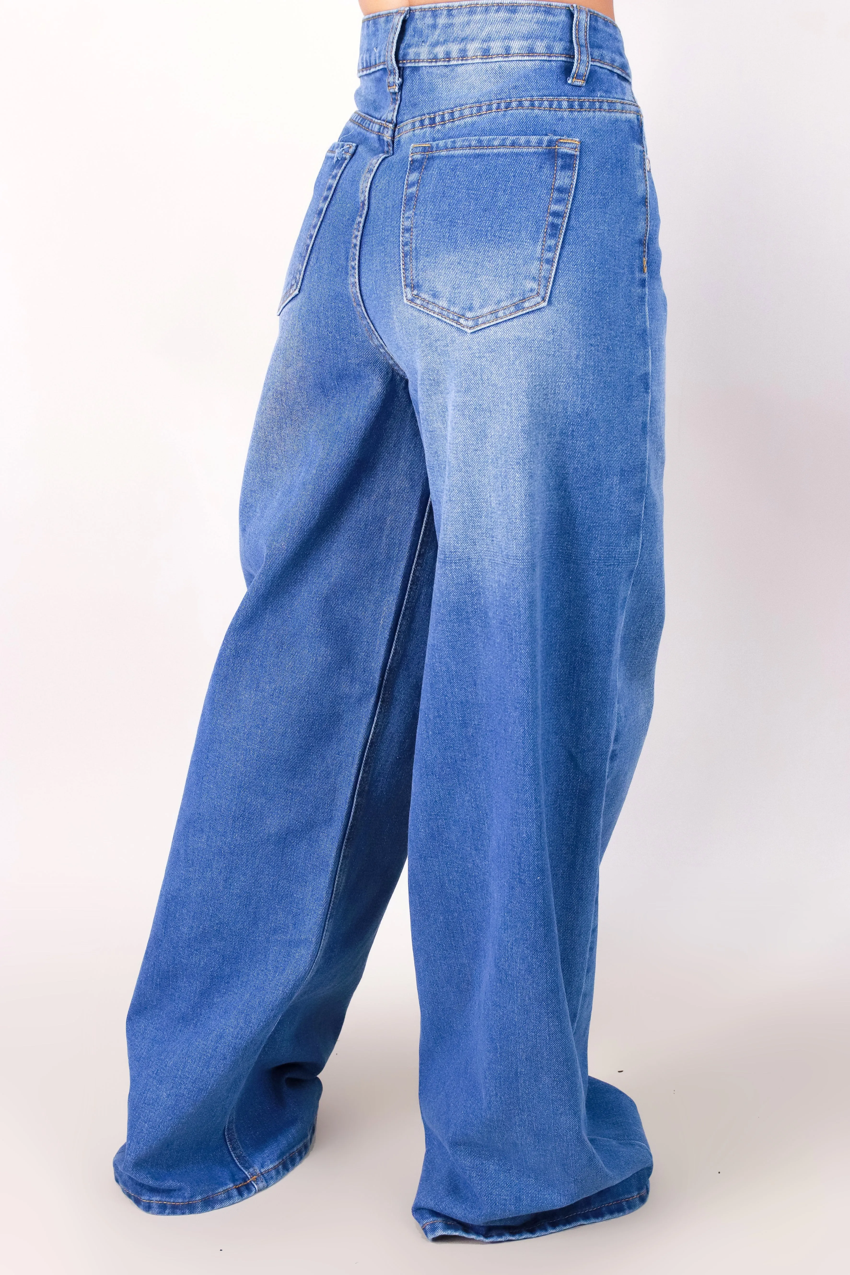 CRYSTAL WIDE LEG JEANS