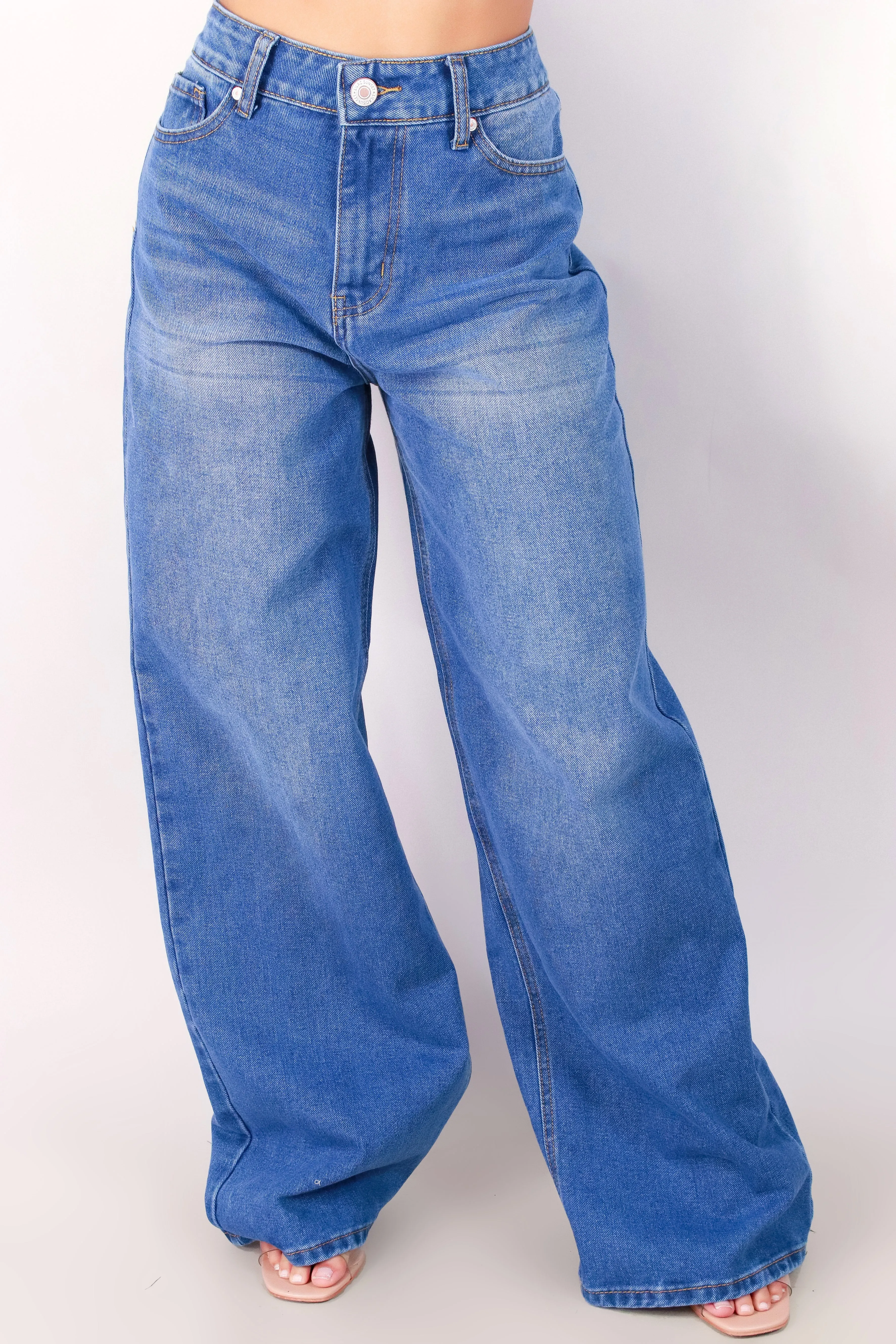 CRYSTAL WIDE LEG JEANS