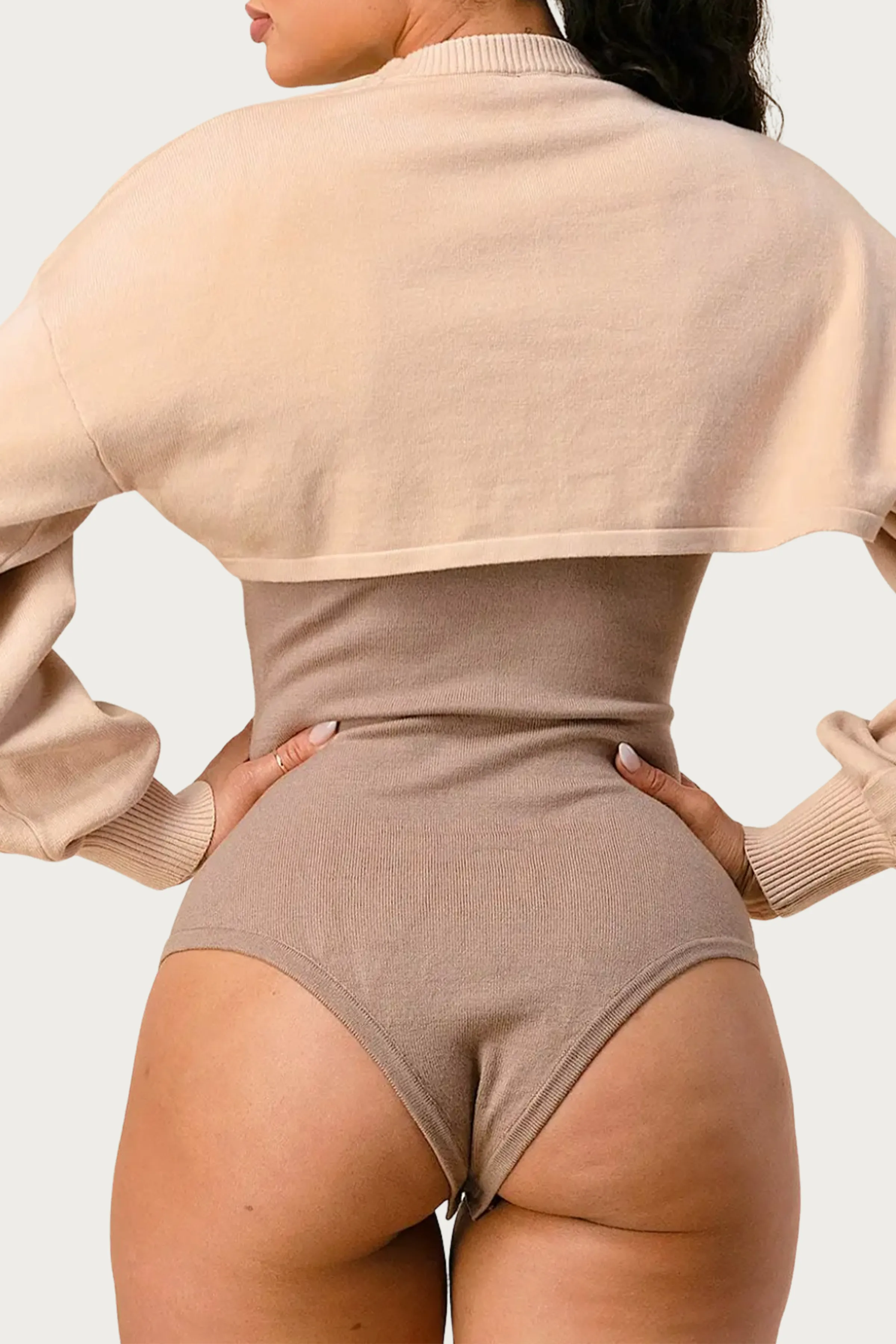CUTOUT CROPPED BODYSUIT BOLERO SET