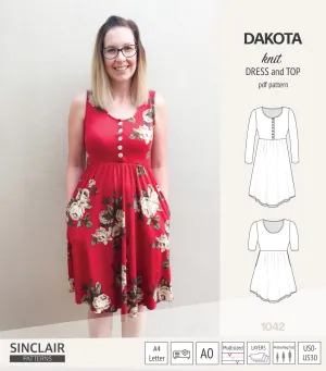 Dakota knit tunic or dress with a peplum and a placket (PDF) (2025 Update)