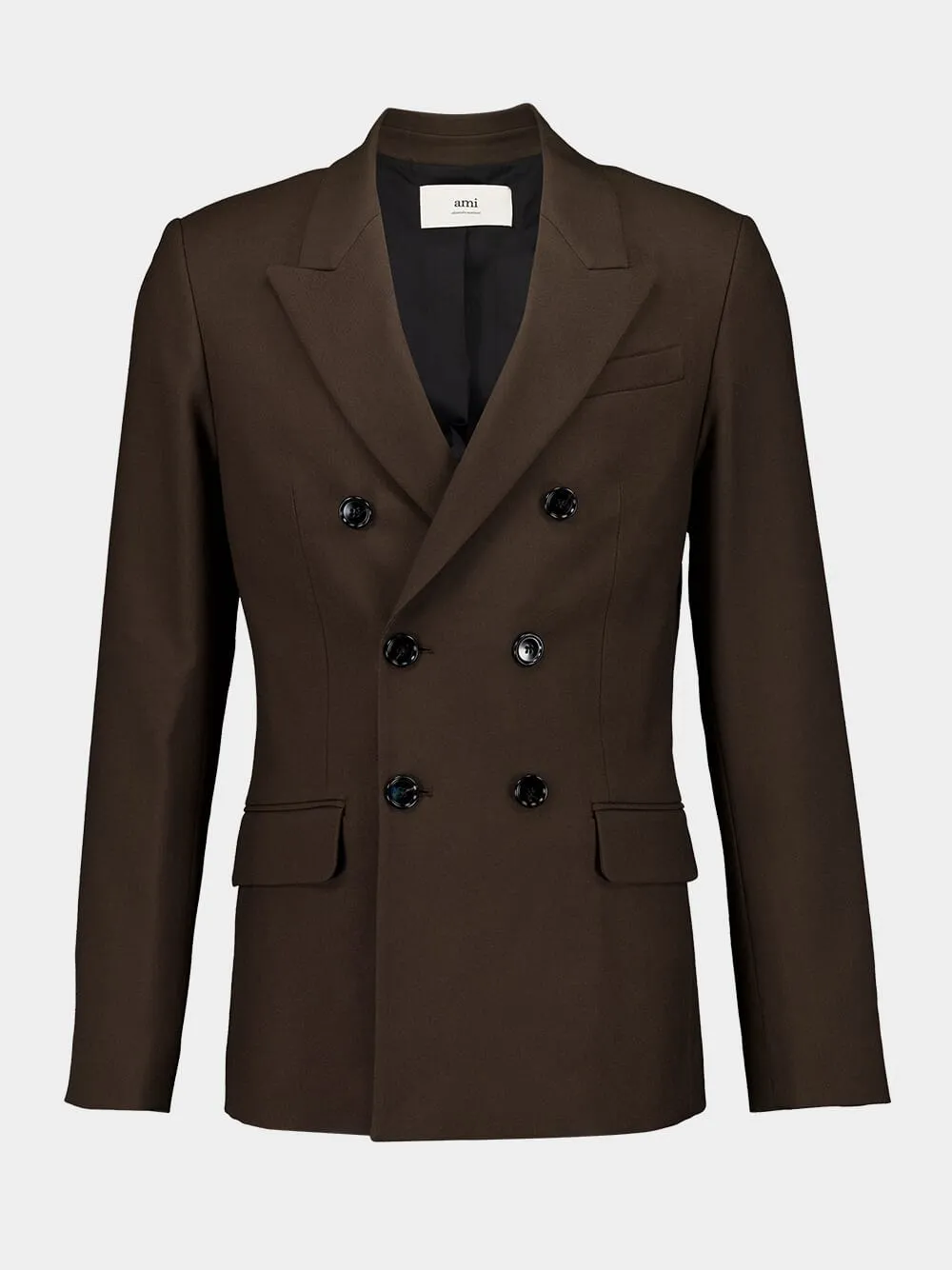 Dark Coffee Double-Breasted Jacket