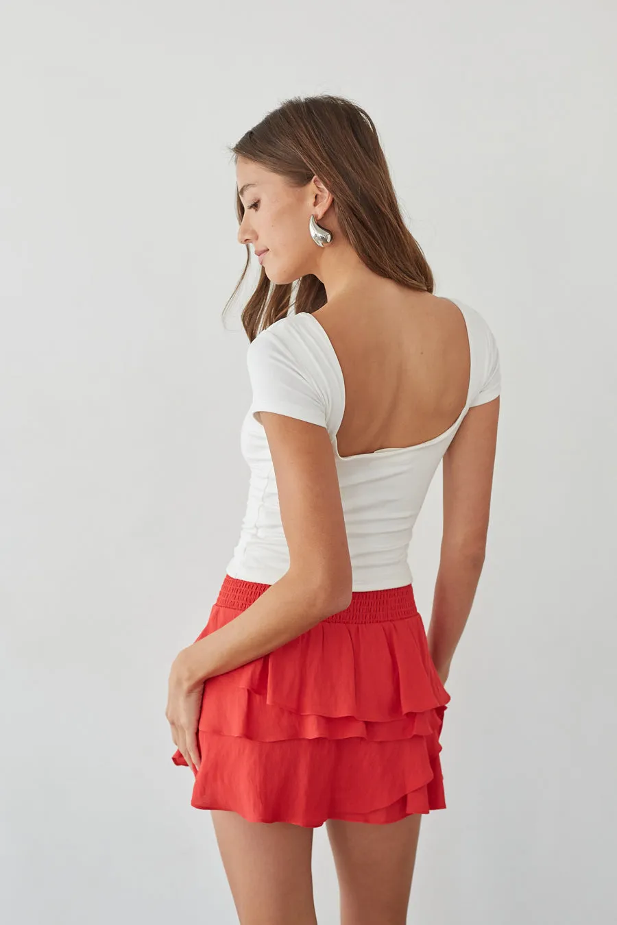 Daytona High-Rise Tiered Ruffle Skort