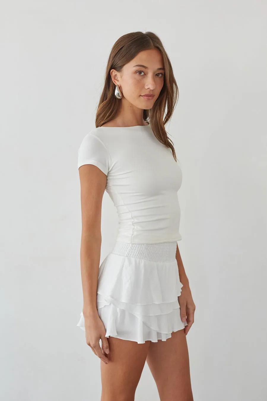 Daytona High-Rise Tiered Ruffle Skort
