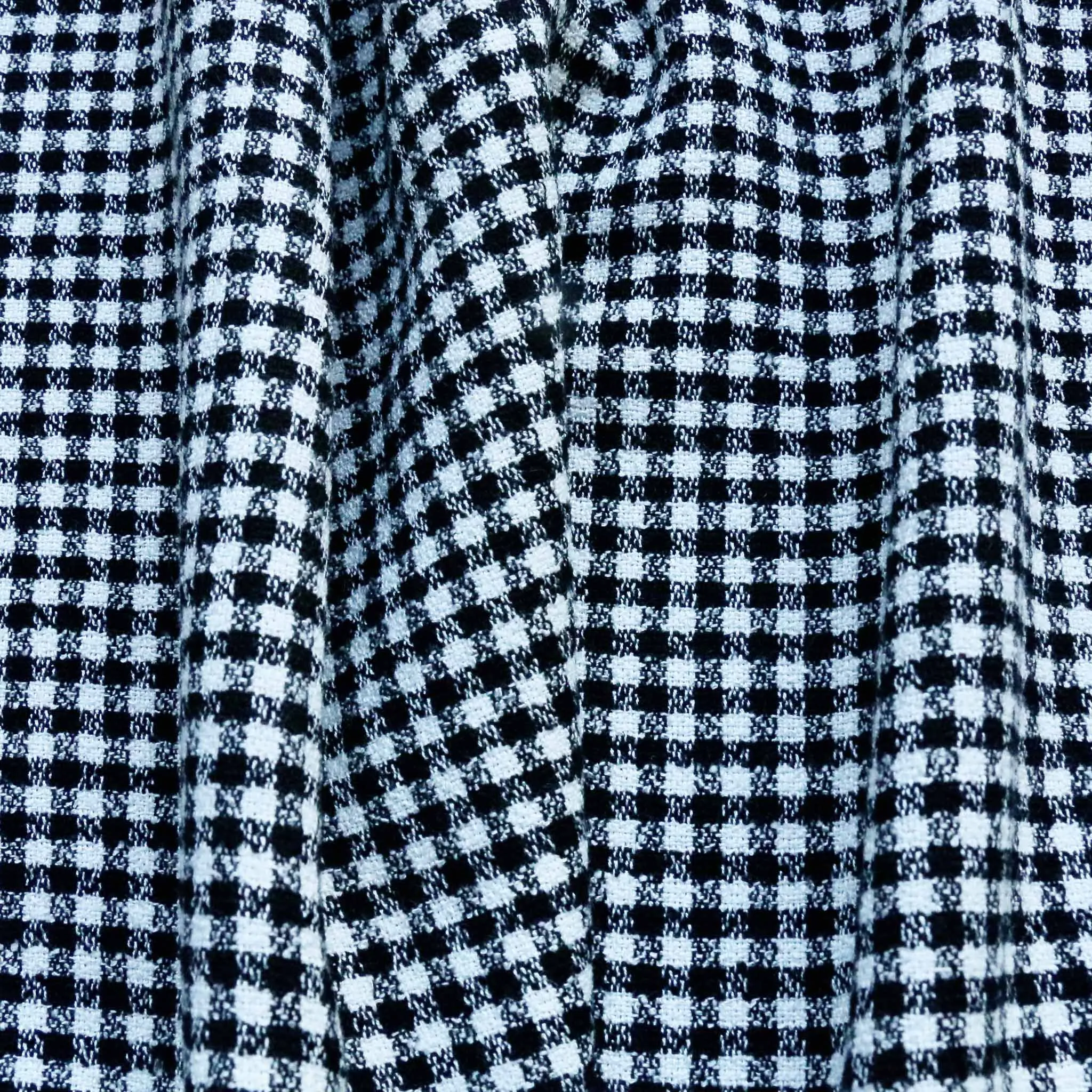 Double Crepe Fabric - Black & off-white check