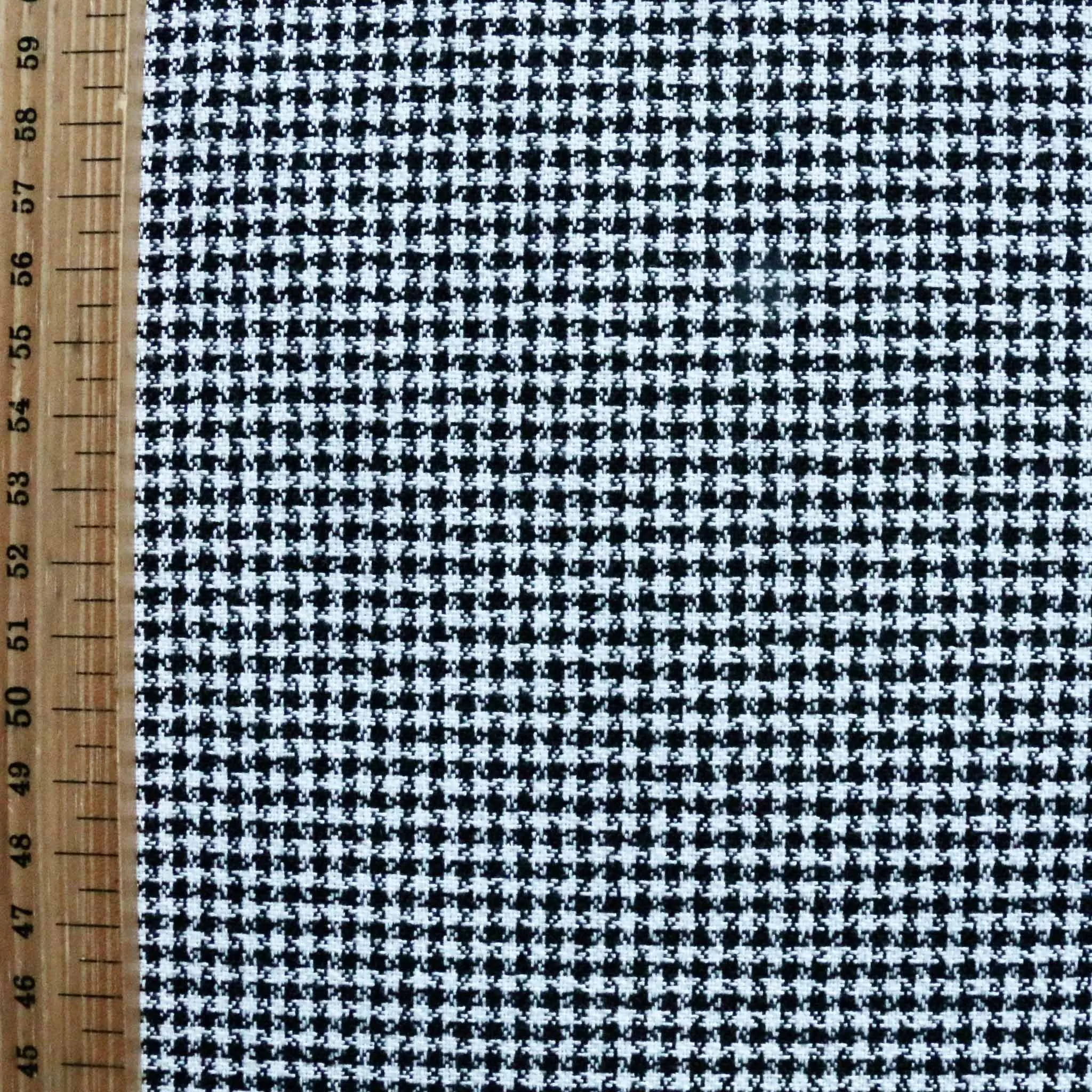 Double Crepe Fabric - Black & off-white check