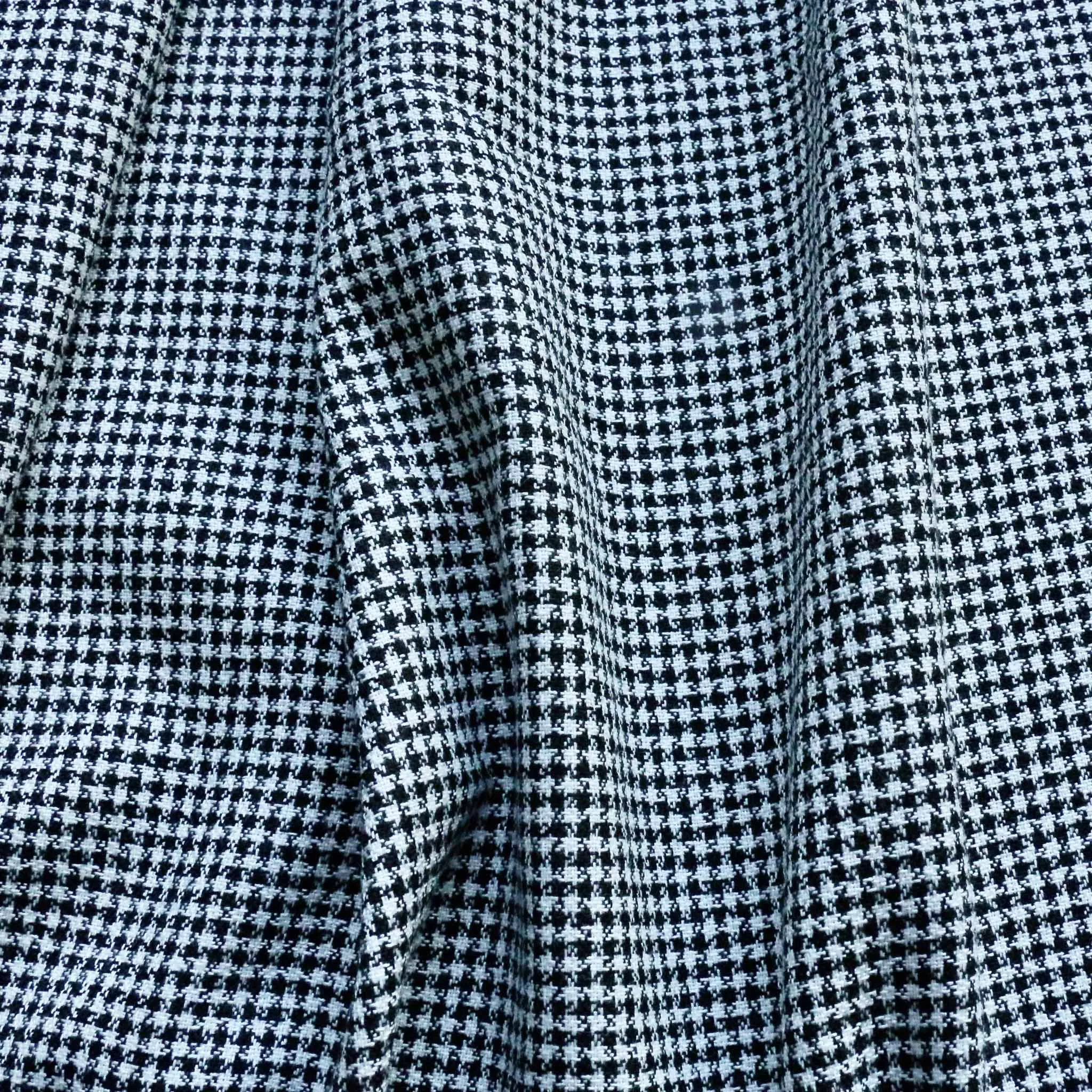 Double Crepe Fabric - Black & off-white check