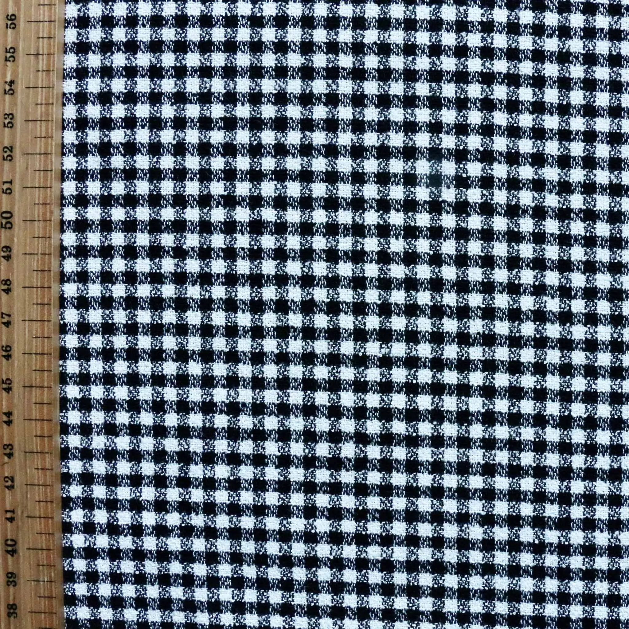 Double Crepe Fabric - Black & off-white check