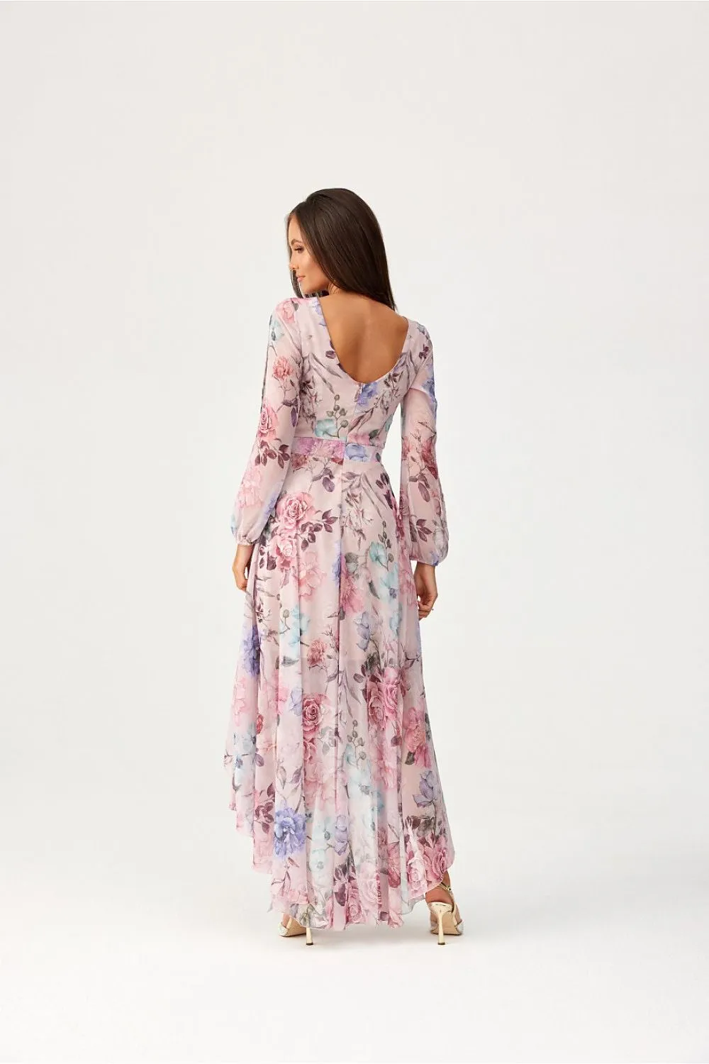 Draped Asymmetric Maxi Dress