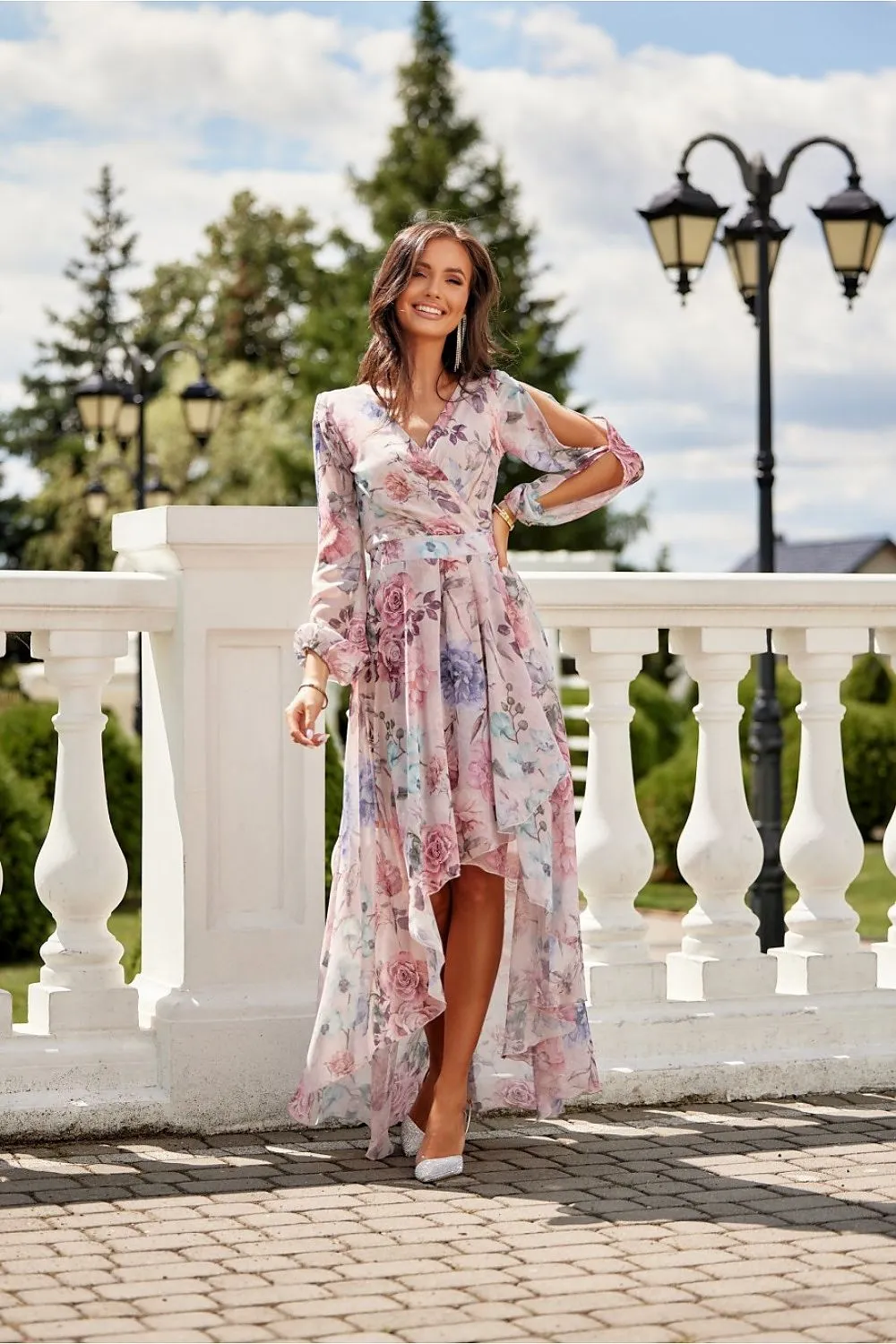 Draped Asymmetric Maxi Dress
