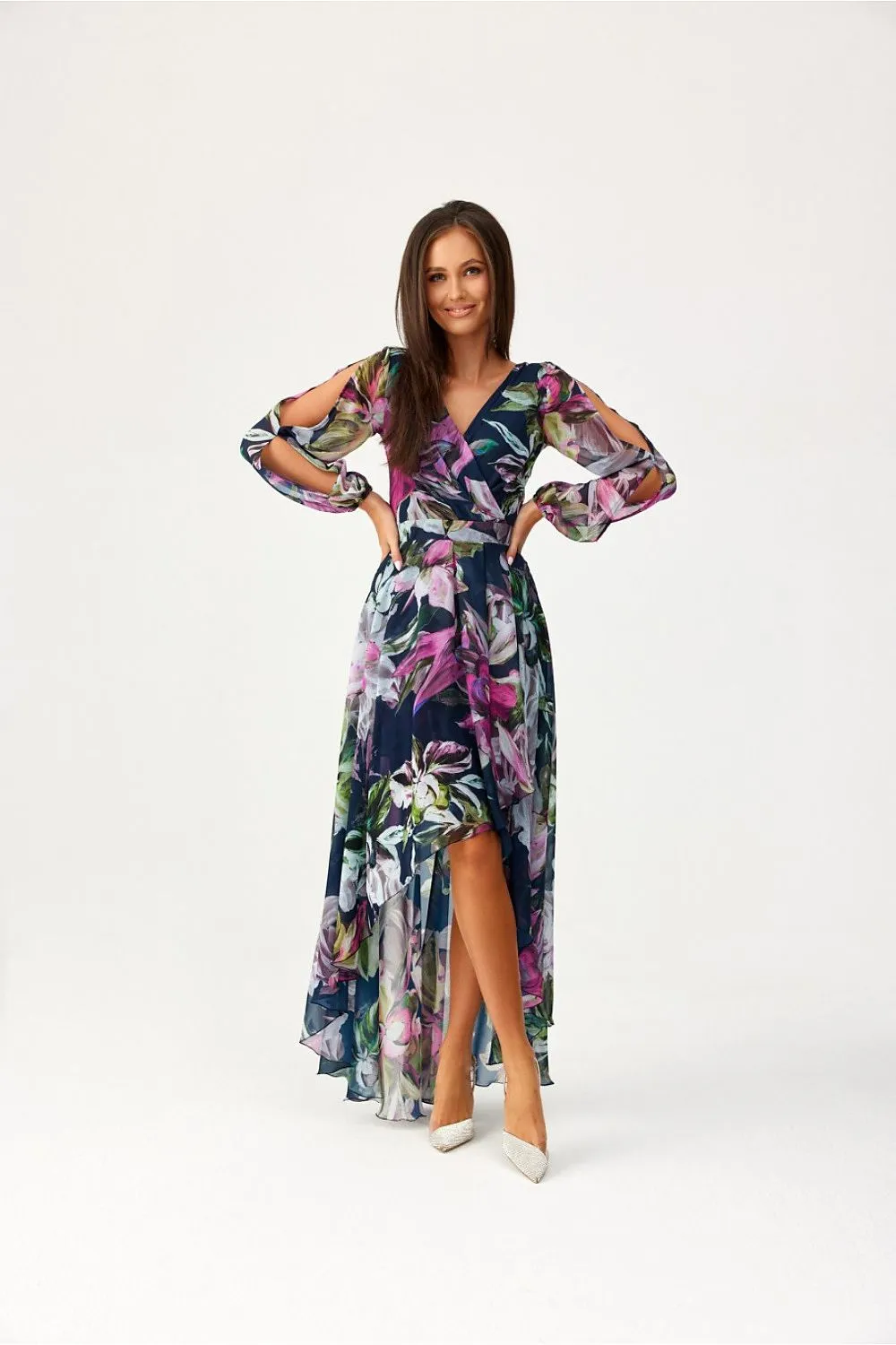 Draped Asymmetric Maxi Dress