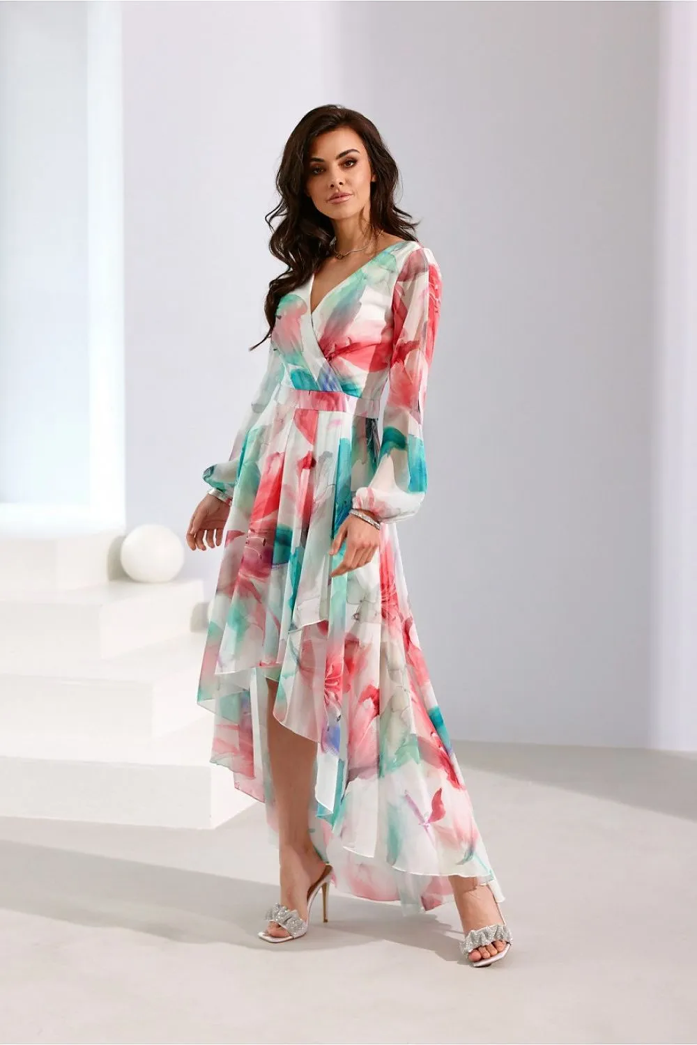 Draped Asymmetric Maxi Dress