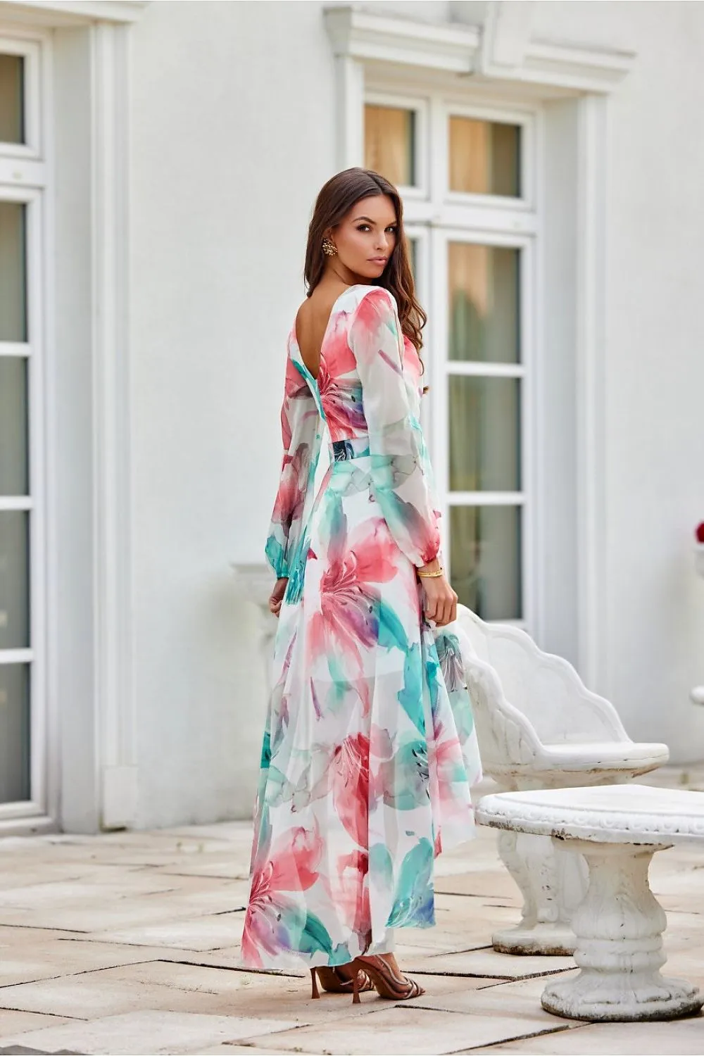 Draped Asymmetric Maxi Dress