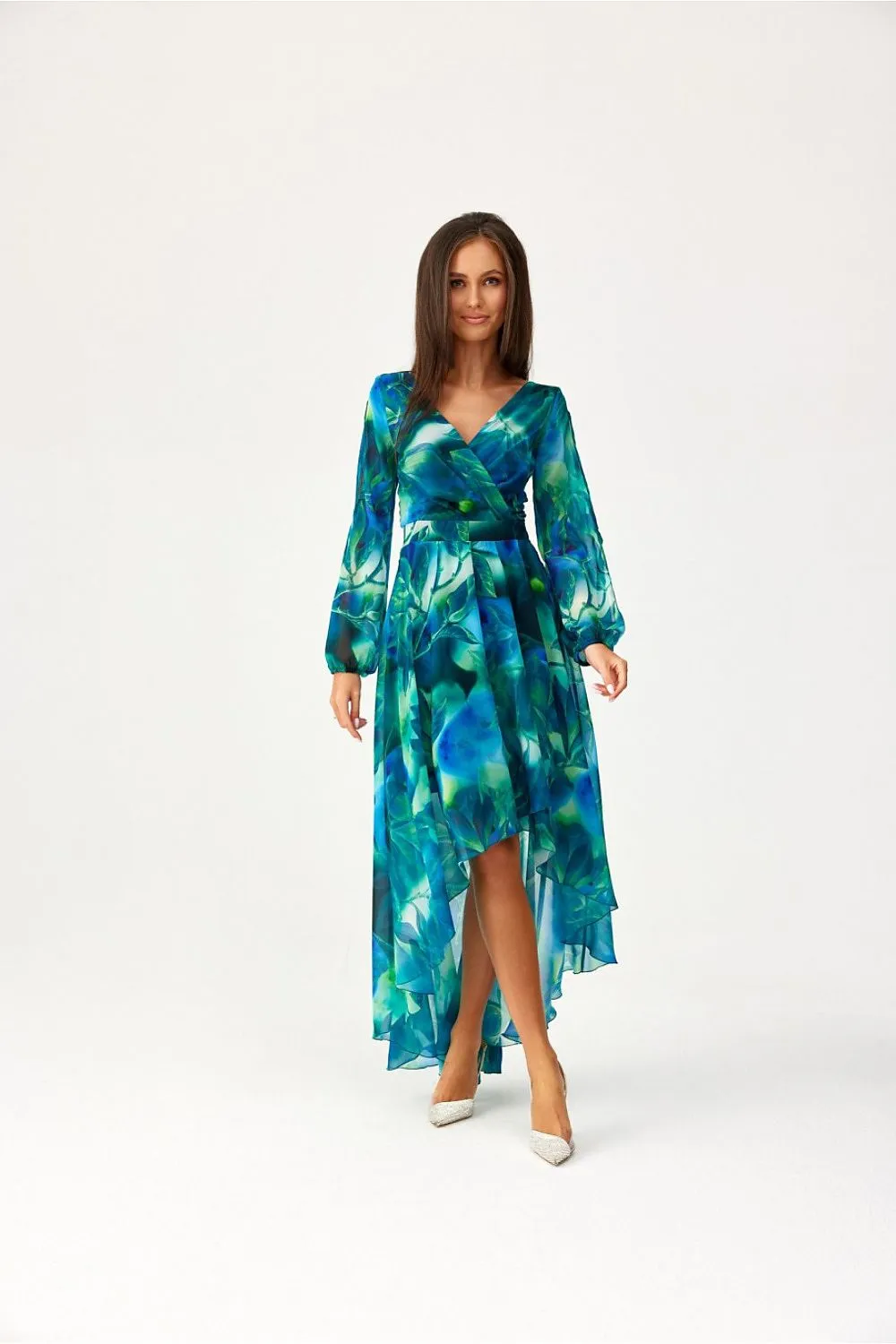 Draped Asymmetric Maxi Dress