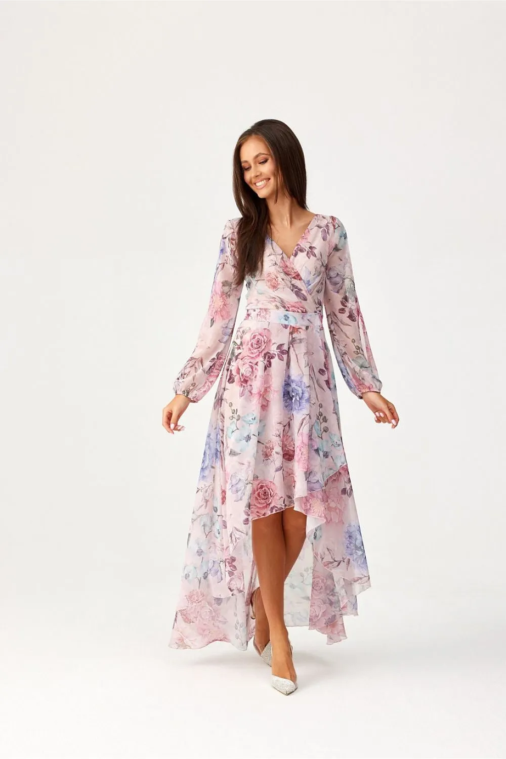Draped Asymmetric Maxi Dress