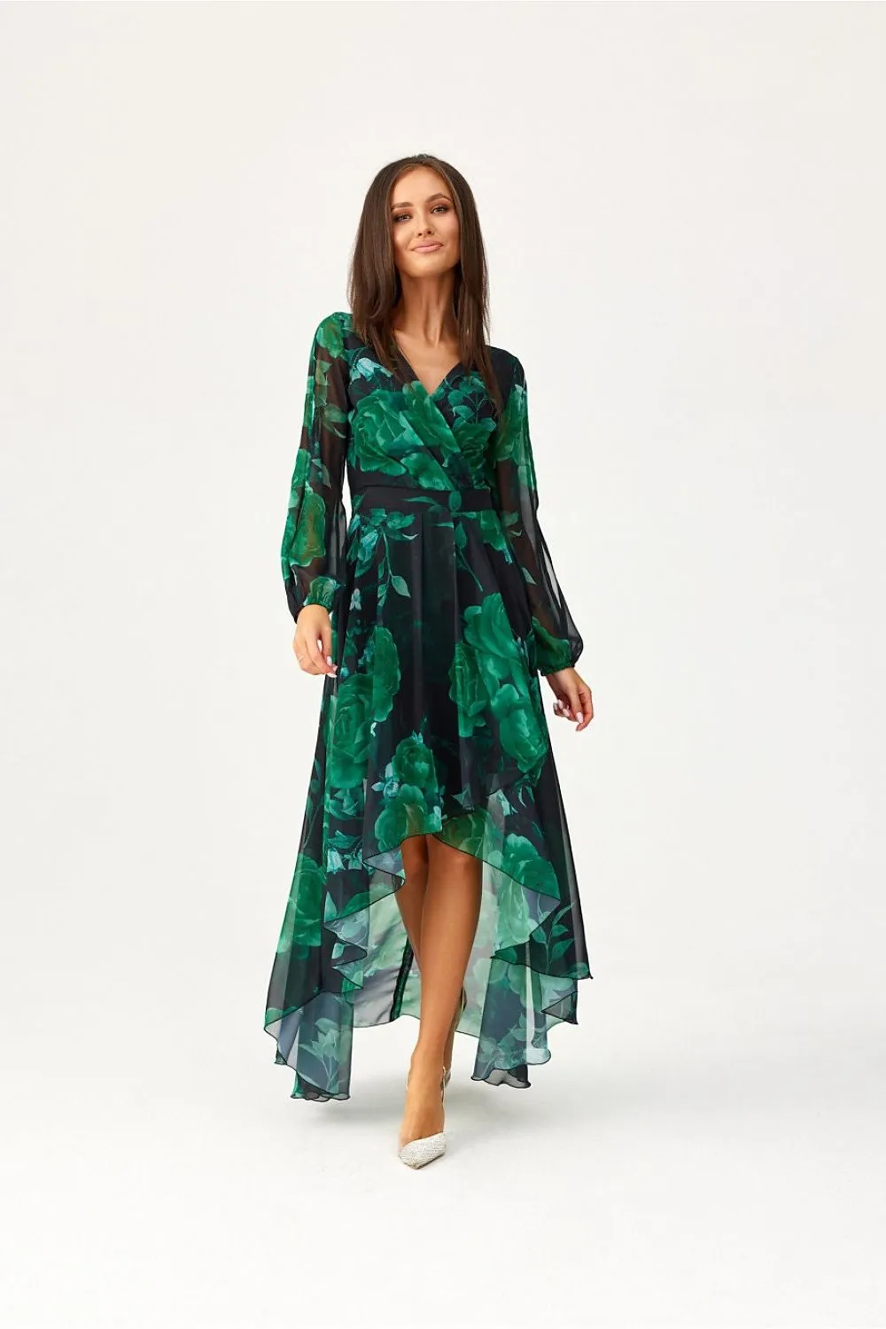 Draped Asymmetric Maxi Dress
