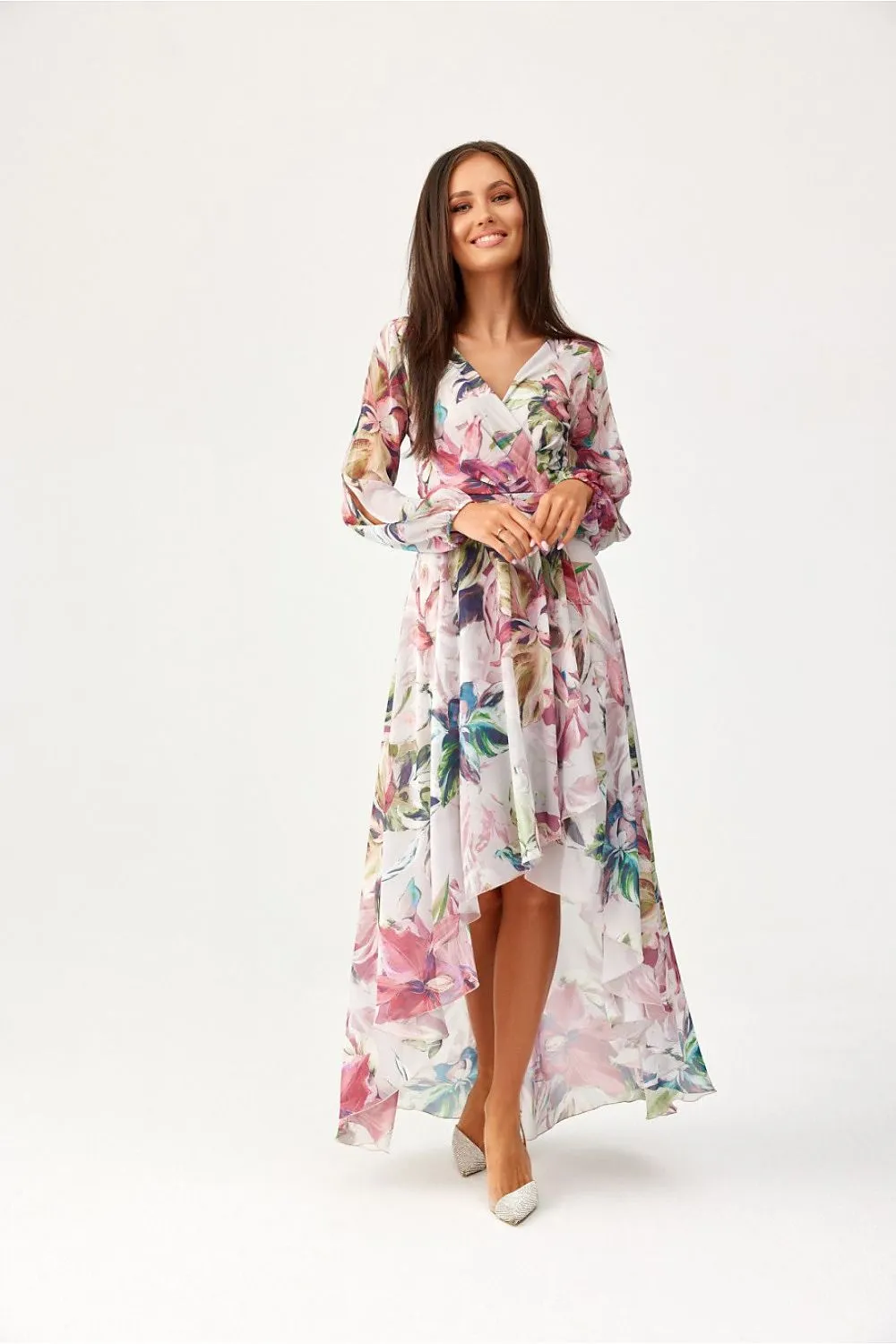 Draped Asymmetric Maxi Dress