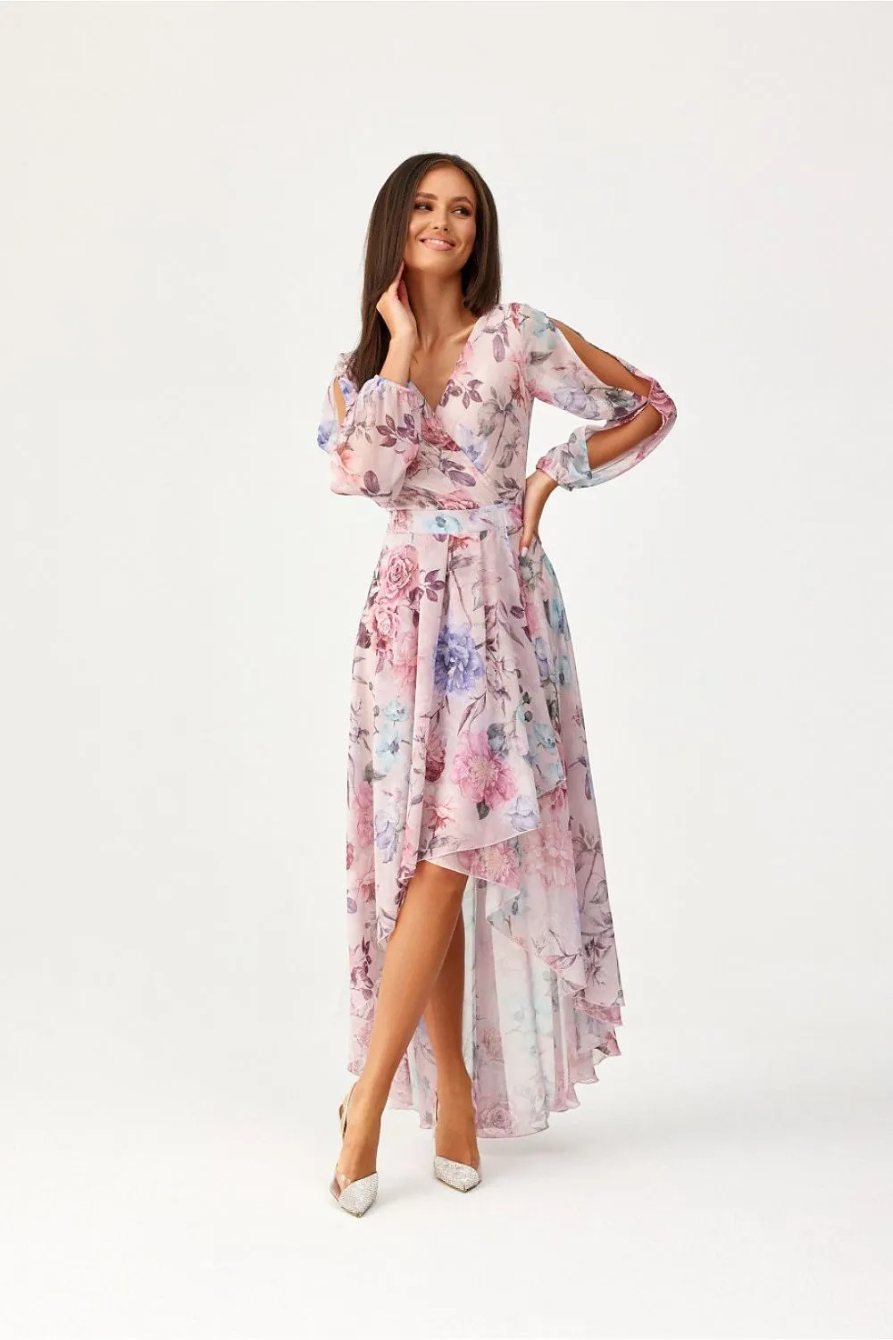 Draped Asymmetric Maxi Dress