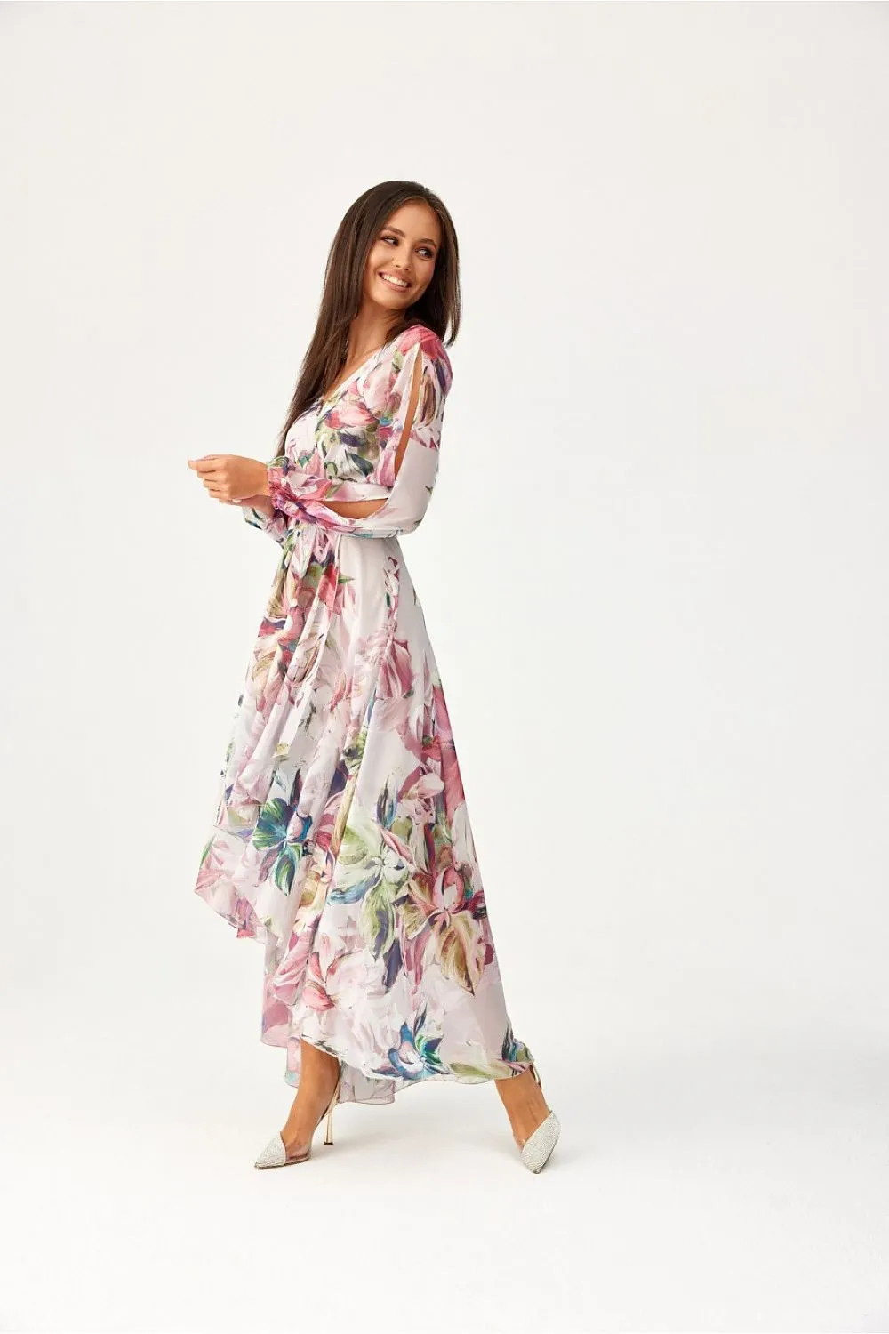 Draped Asymmetric Maxi Dress