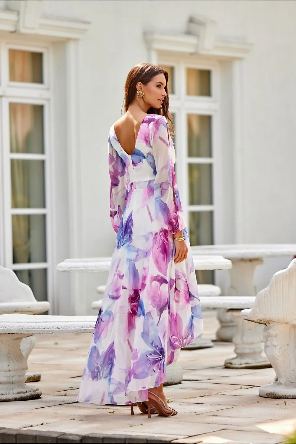 Draped Asymmetric Maxi Dress