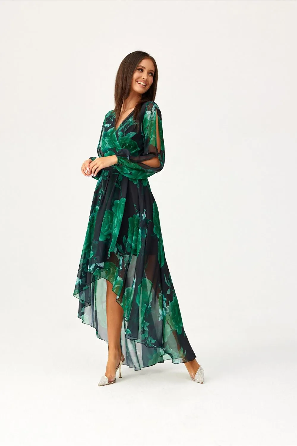 Draped Asymmetric Maxi Dress