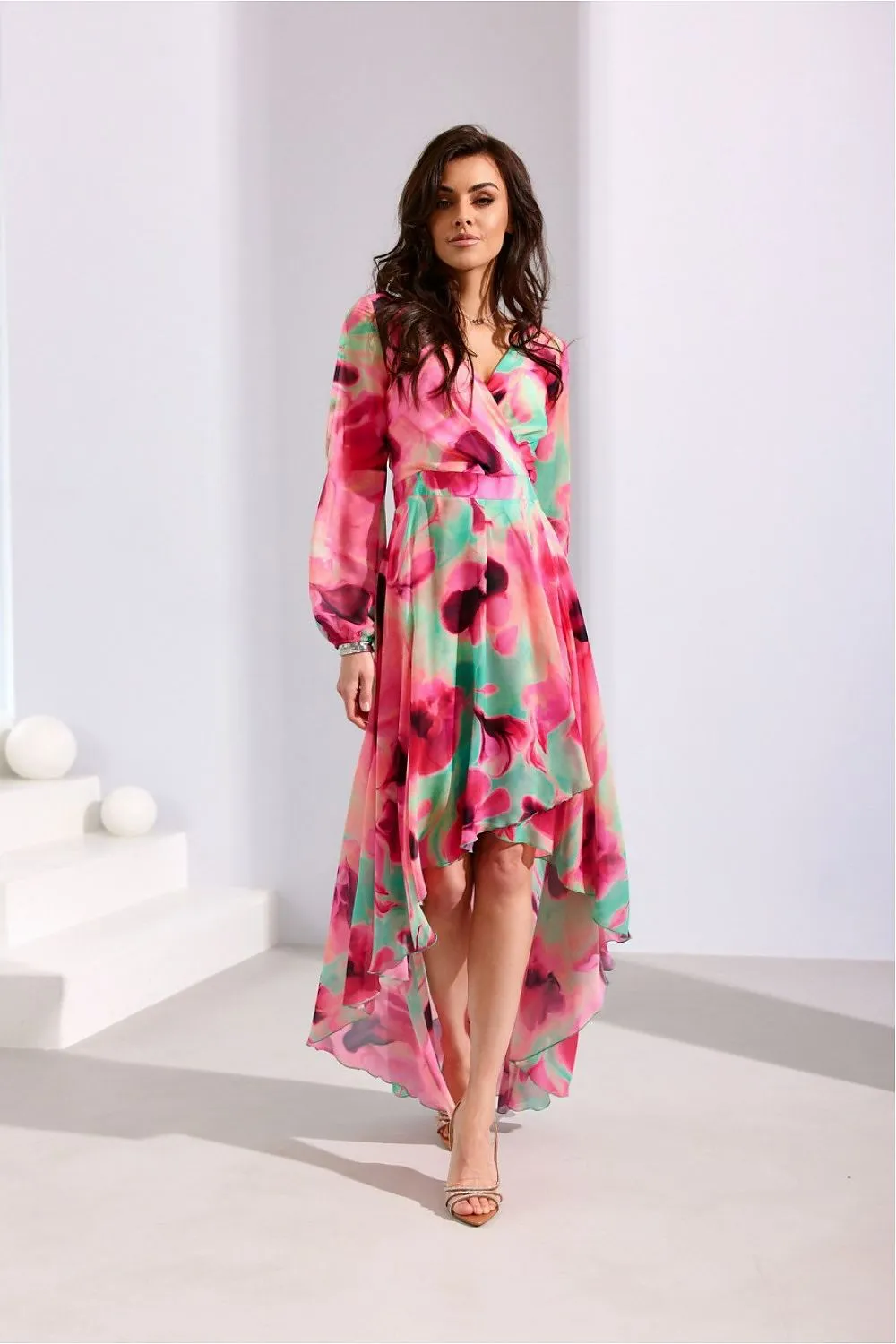 Draped Asymmetric Maxi Dress