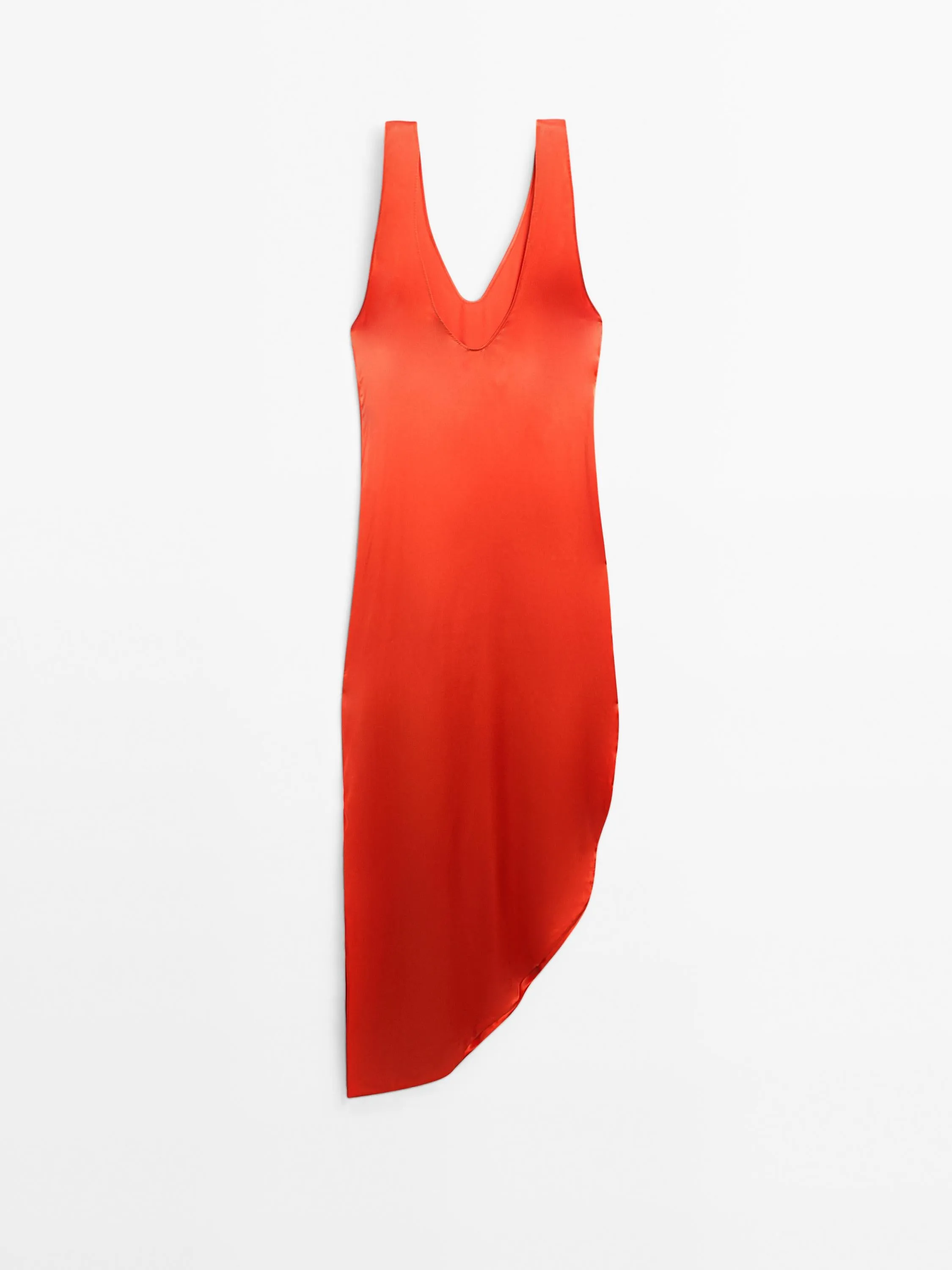 Draped asymmetric silk dress