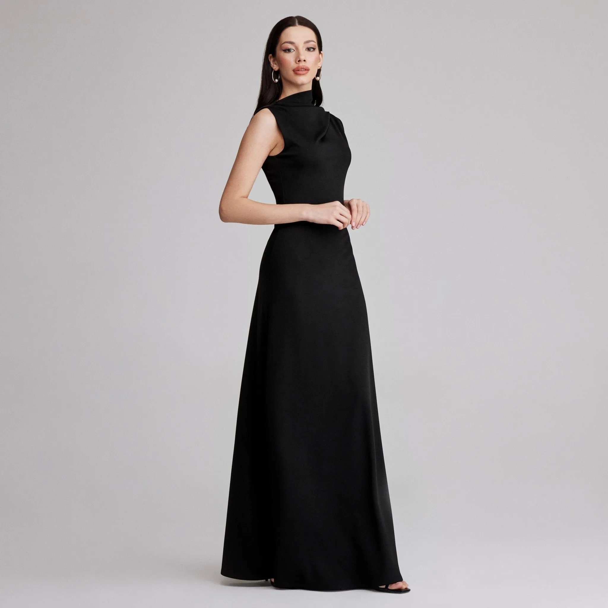 Draped Jersey Maxi Dress