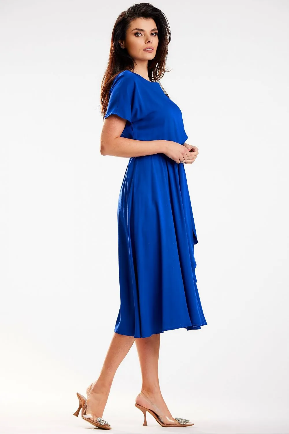 Draped Kimono Midi Dress