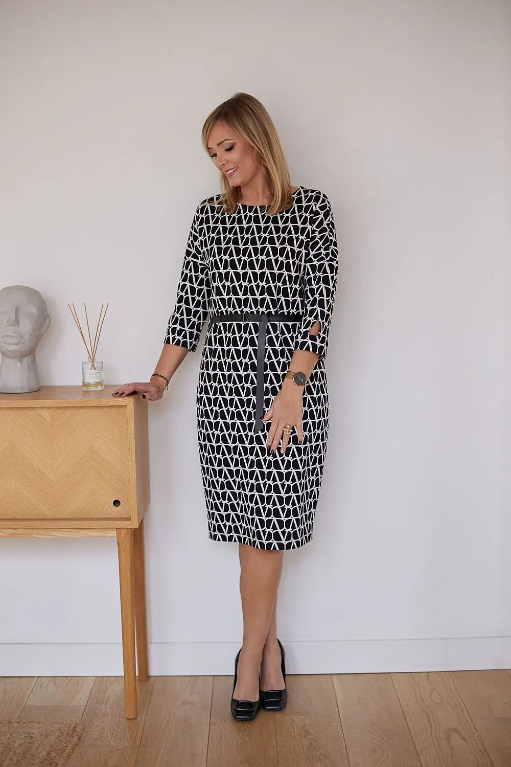 Draped Kimono Midi Dress