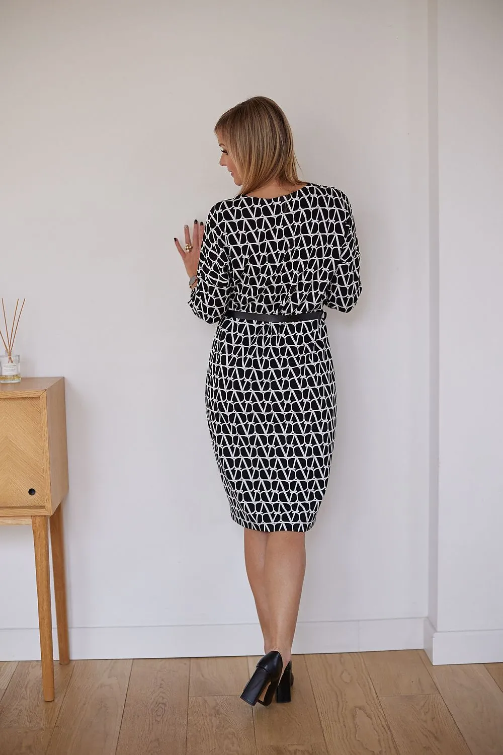 Draped Kimono Midi Dress