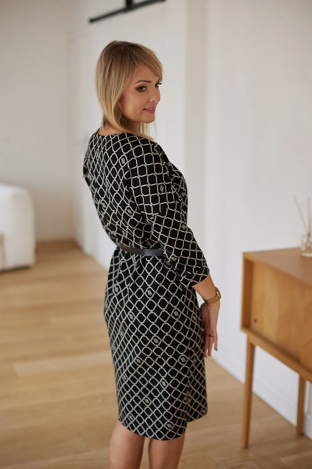 Draped Kimono Midi Dress
