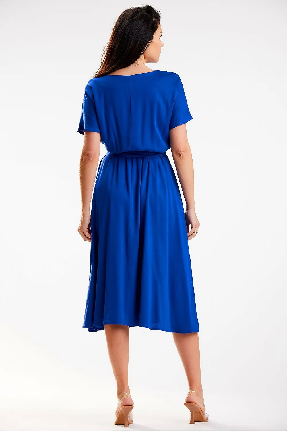 Draped Kimono Midi Dress