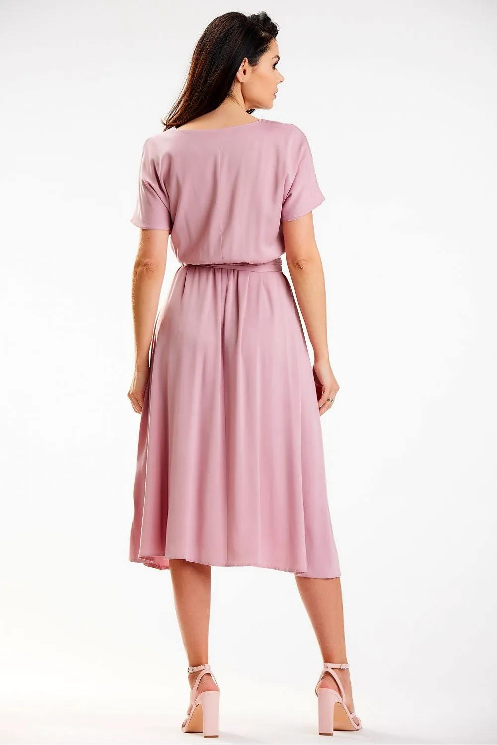 Draped Kimono Midi Dress