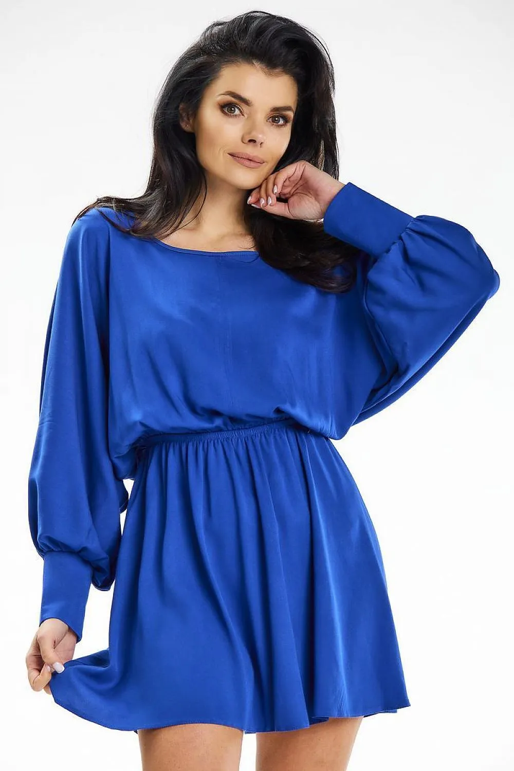 Draped Kimono Sleeve Mini Dress
