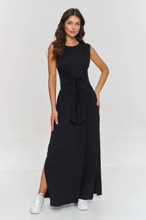 Draped Maxi Dress with Slit