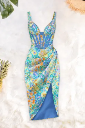 Draped midi dress